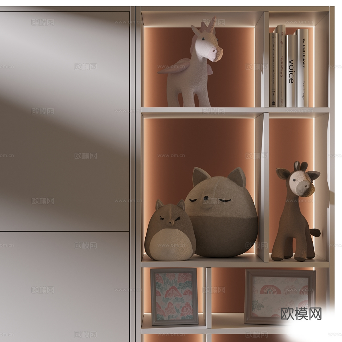 新中式儿童衣柜3d模型下载（渲染图5）