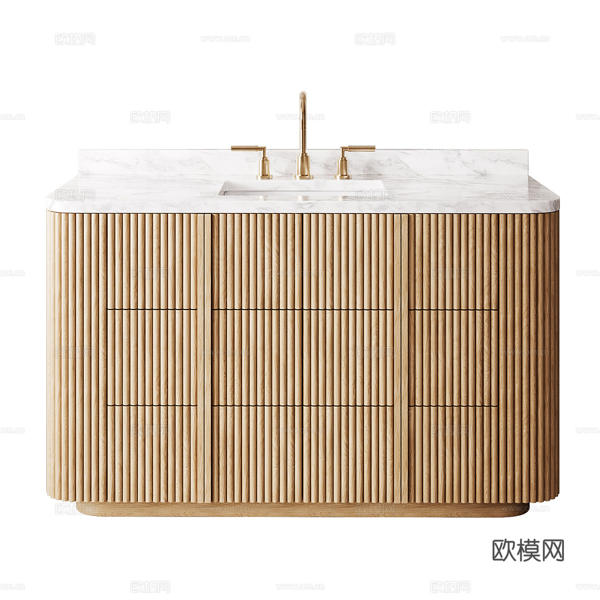 新中式侘寂浴室柜3d模型