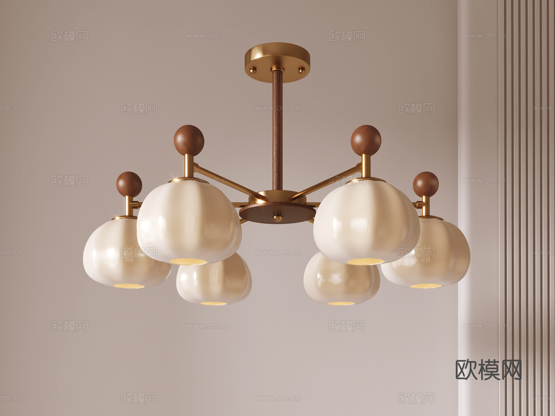 中古风吊灯3d模型下载