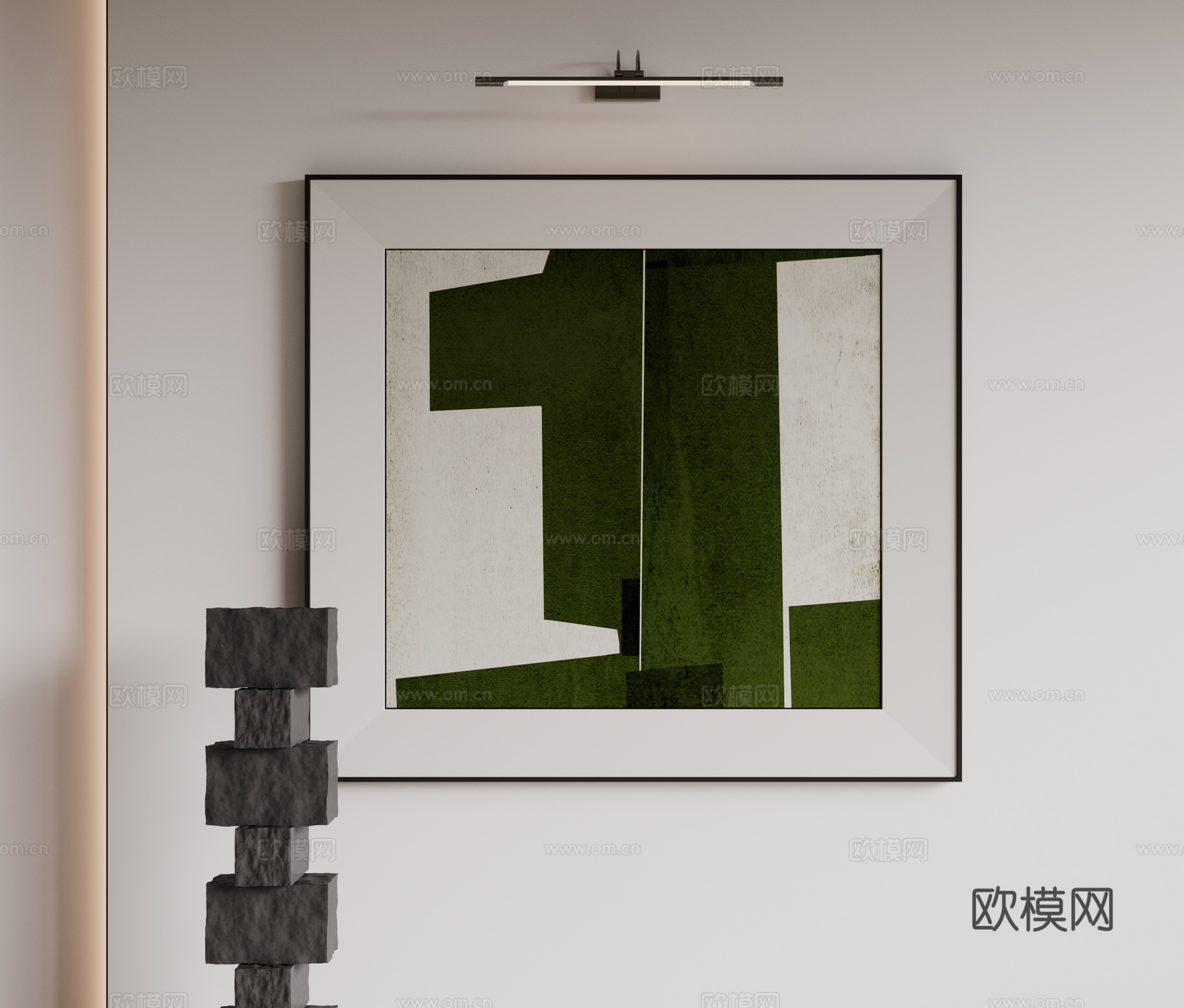 现代极简装饰画 侘寂中古风挂画 奶油风装饰画 意式挂画 黑白3d模型