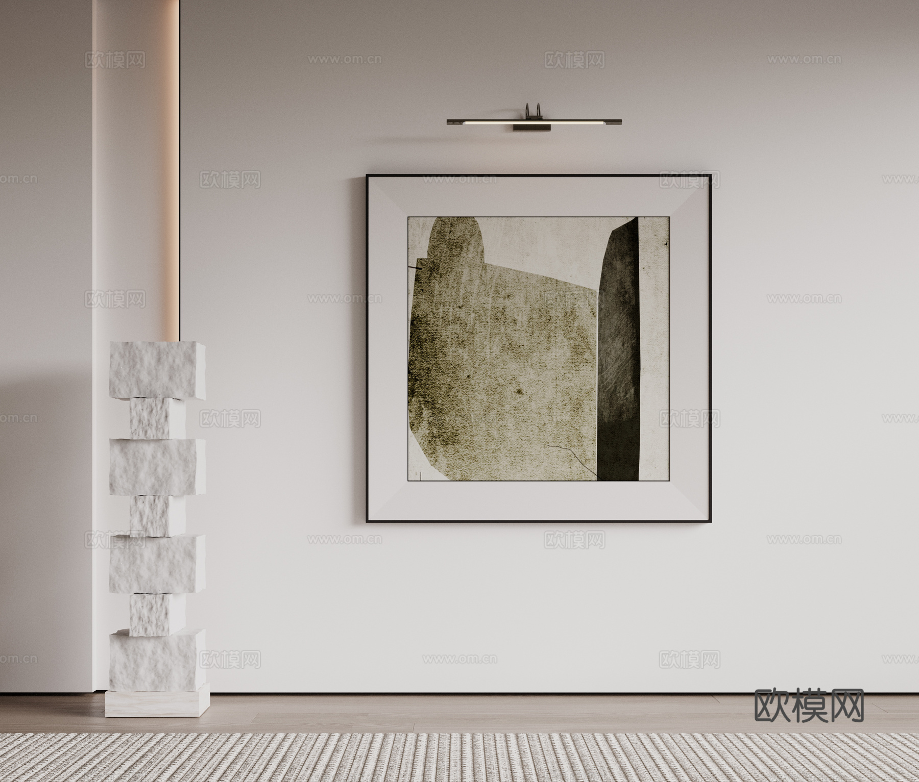 现代极简装饰画 侘寂中古风挂画 奶油风装饰画 意式挂画 黑白3d模型