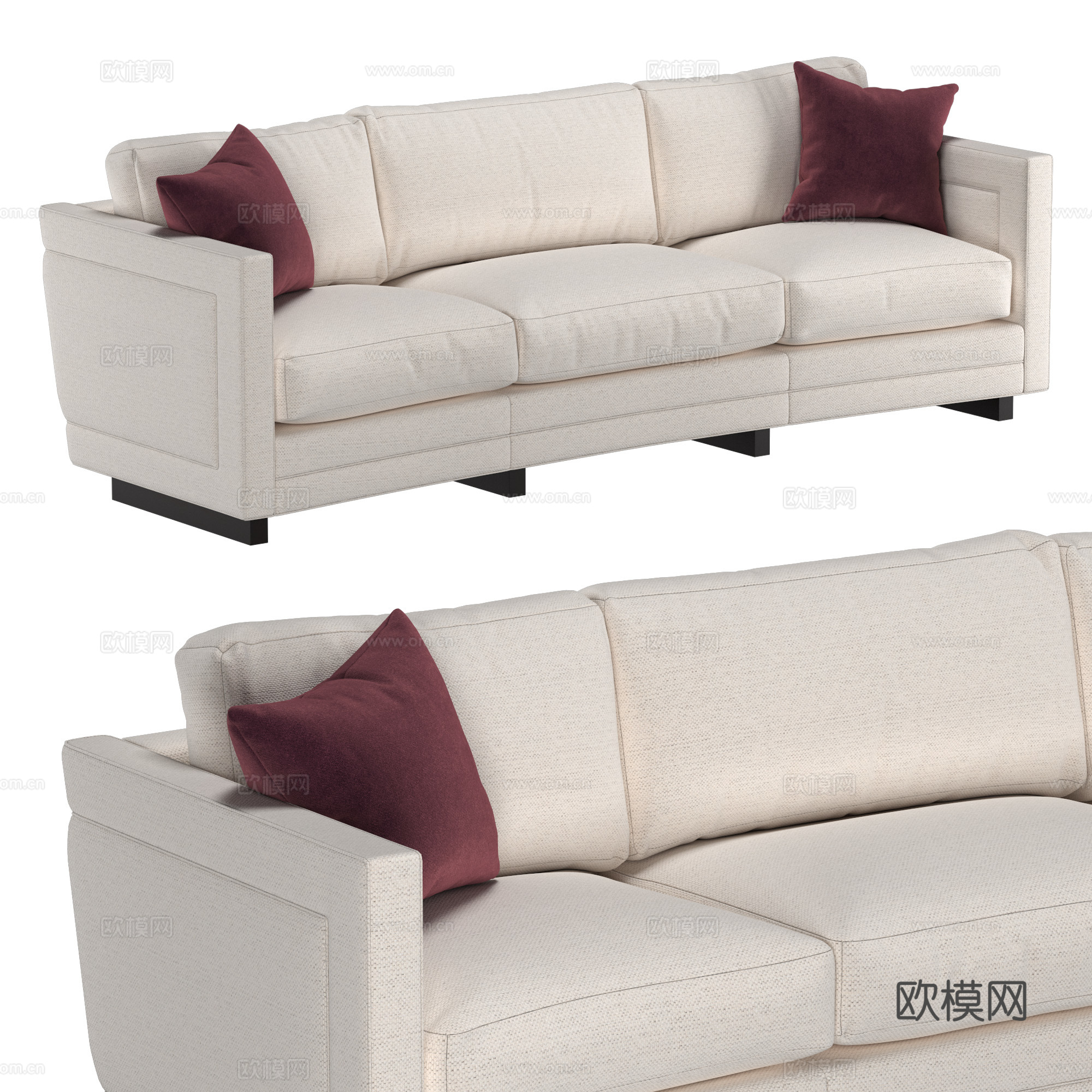 现代意式 KC 多人沙发3d模型