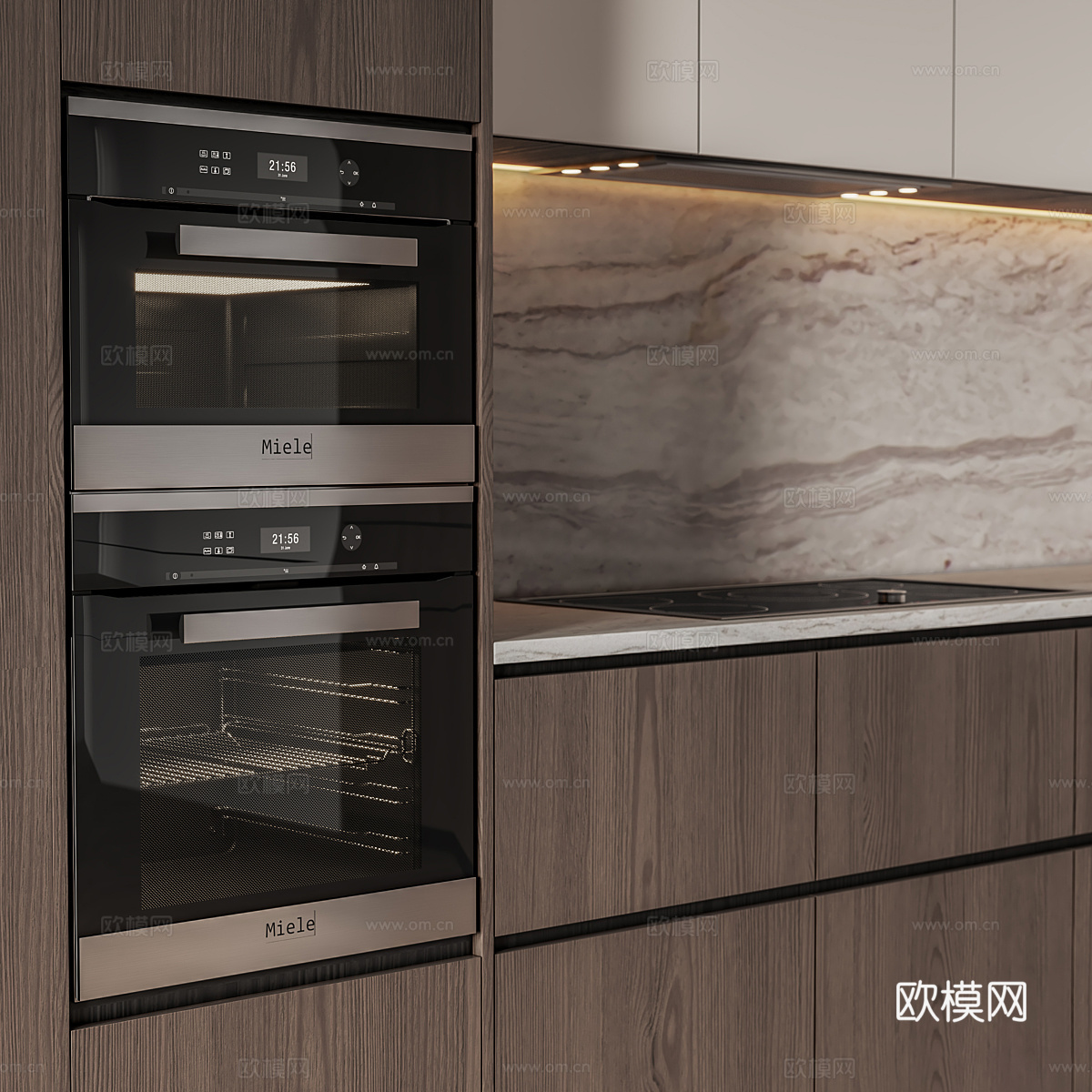 现代意式极简橱柜3d模型