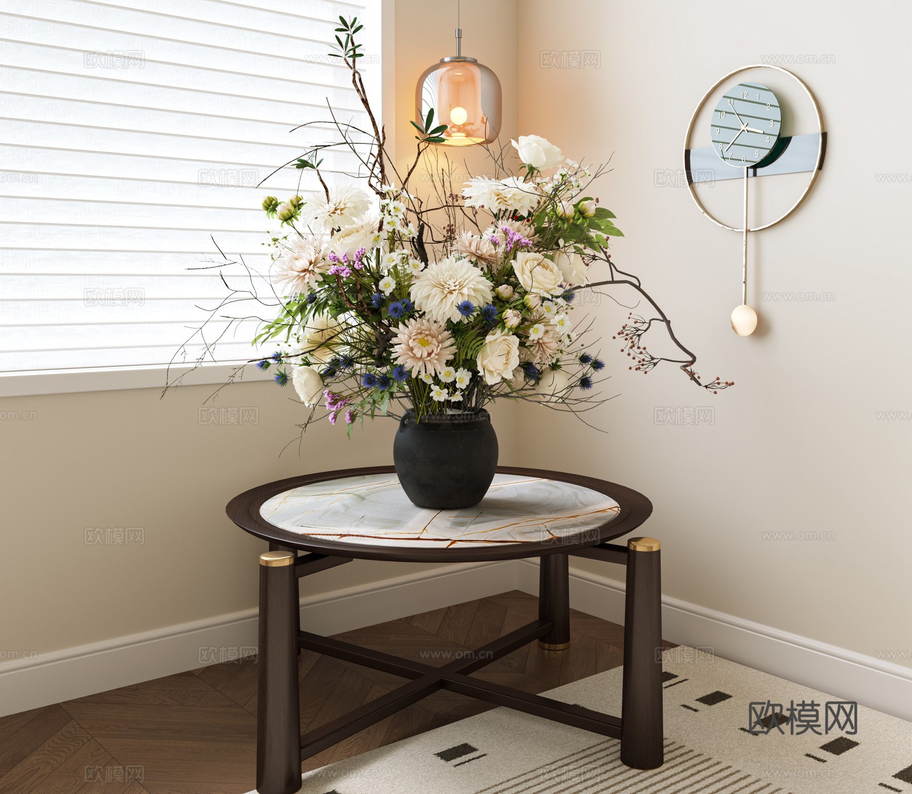 现代花瓶 花 花艺 书籍 摆件 饰品 花瓶摆件 现代花瓶花艺su模型