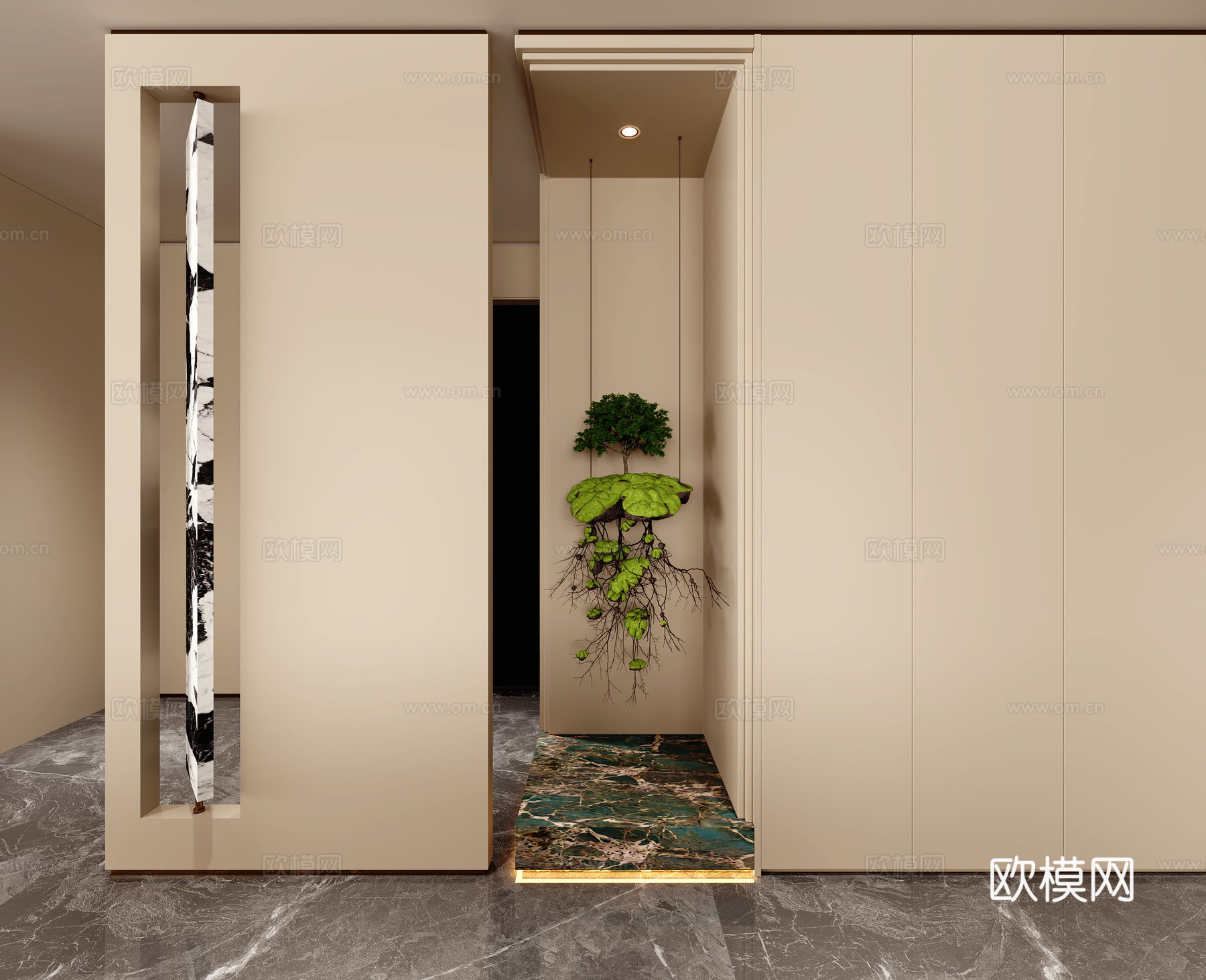 现代客餐厅，现代玄关3d模型