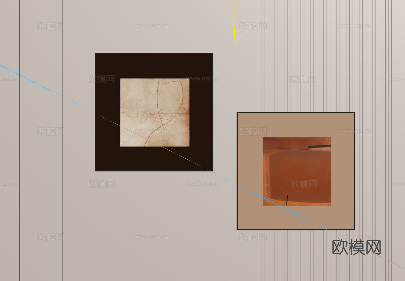 中古风挂画su模型