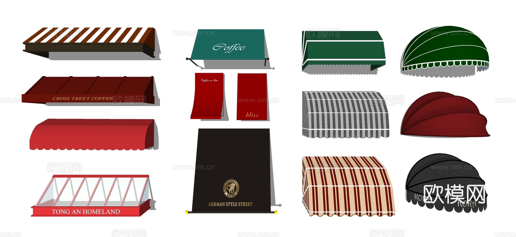 现代雨棚 遮阳棚 棚子su模型