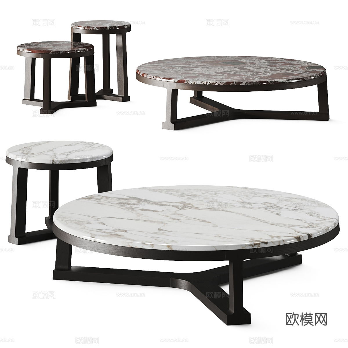 现代意式 Molteni &amp; C. Fonte 咖啡桌3d模型