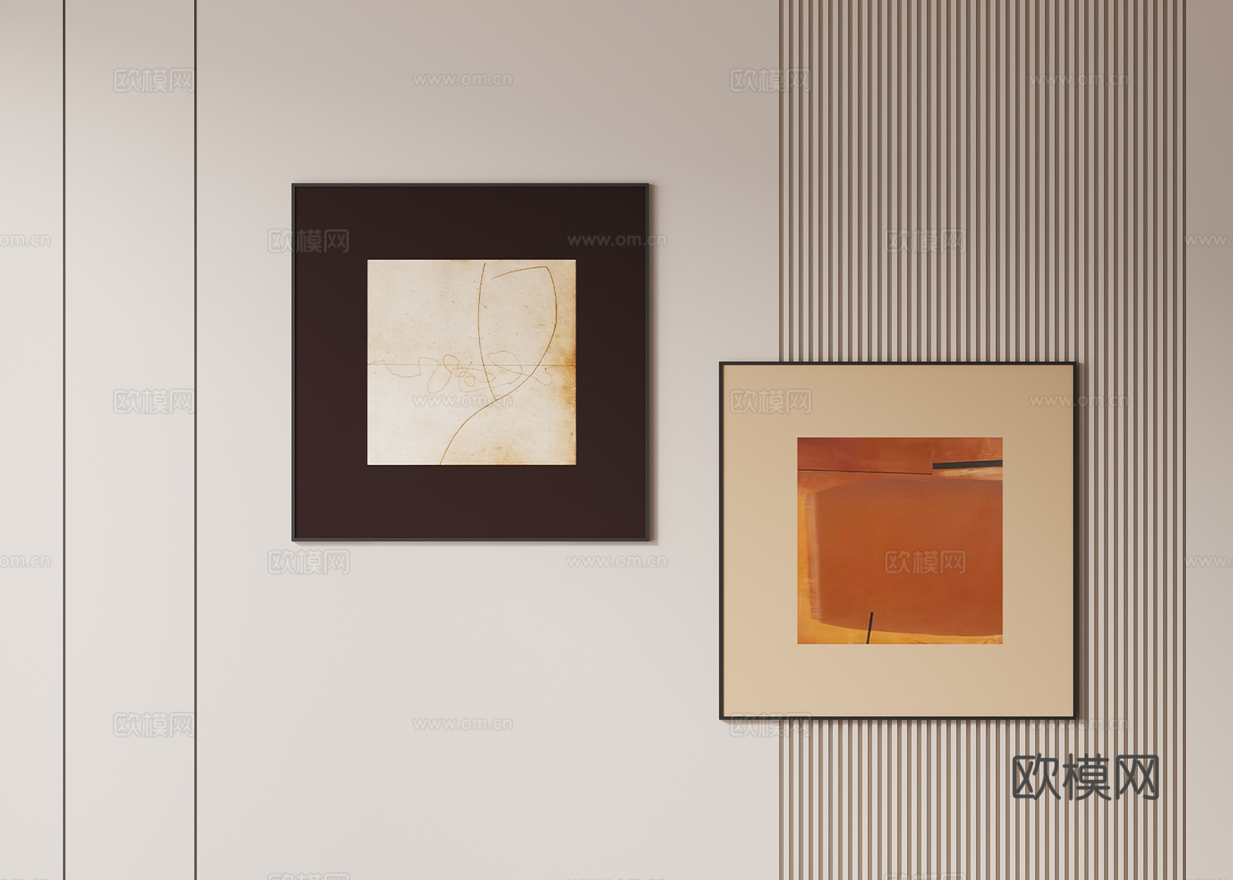 中古风挂画su模型