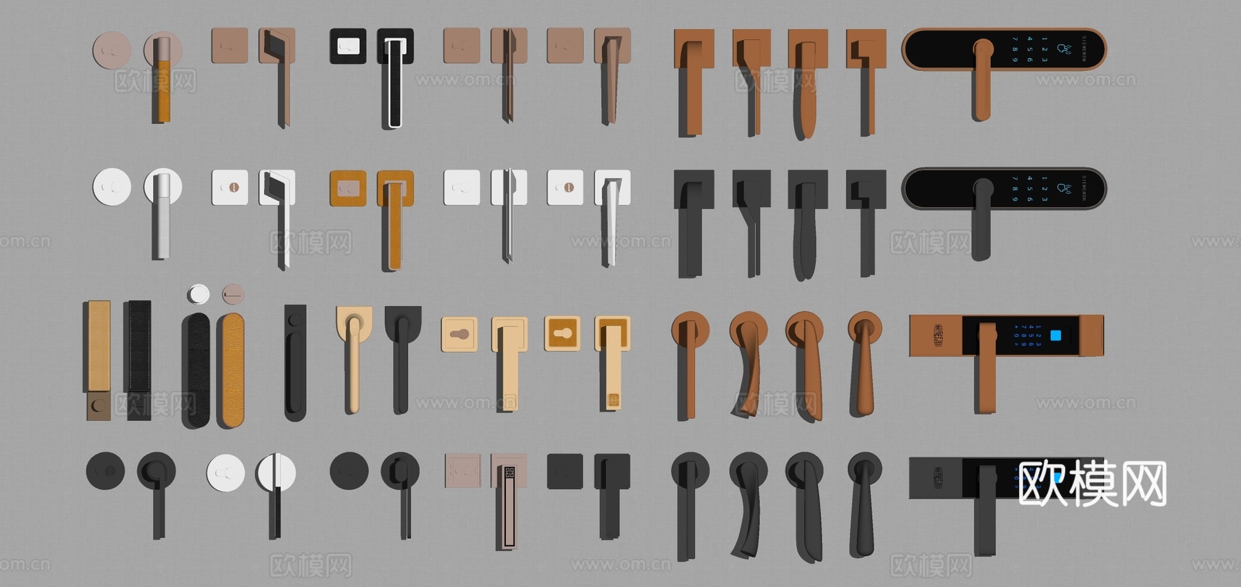 现代门把手 密码锁su模型