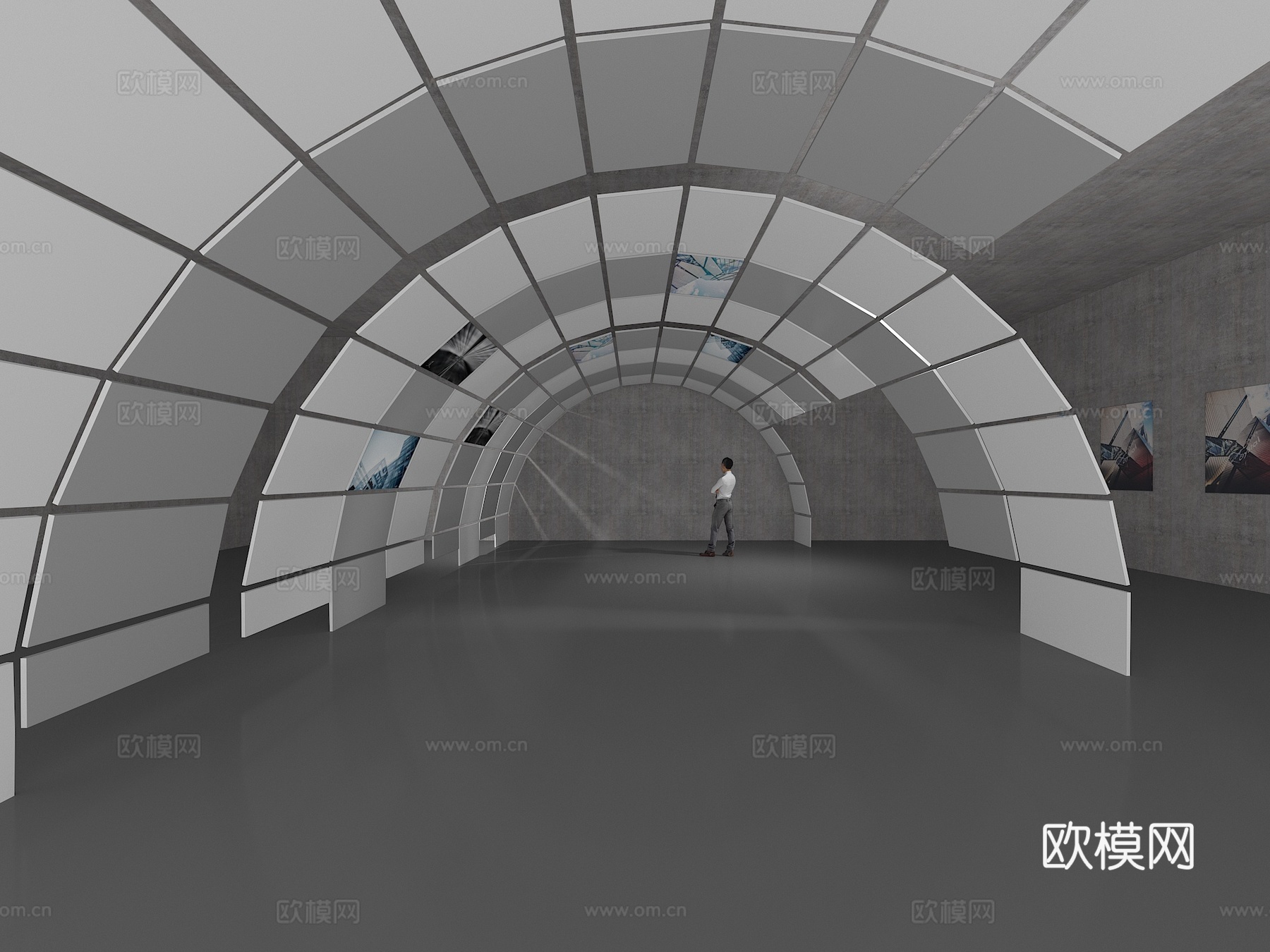 展厅 科技馆 博物馆 装饰柱 展台 展项 拼接屏su模型