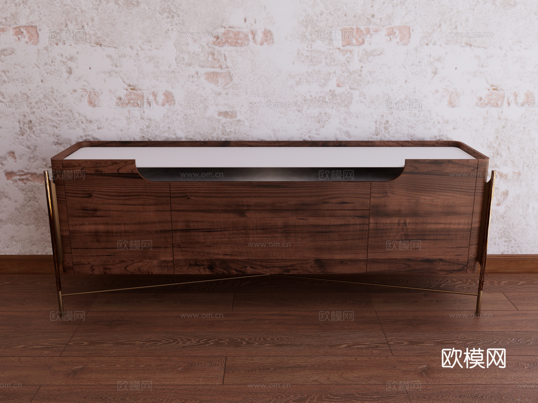 落地电视柜 装饰电视柜su模型