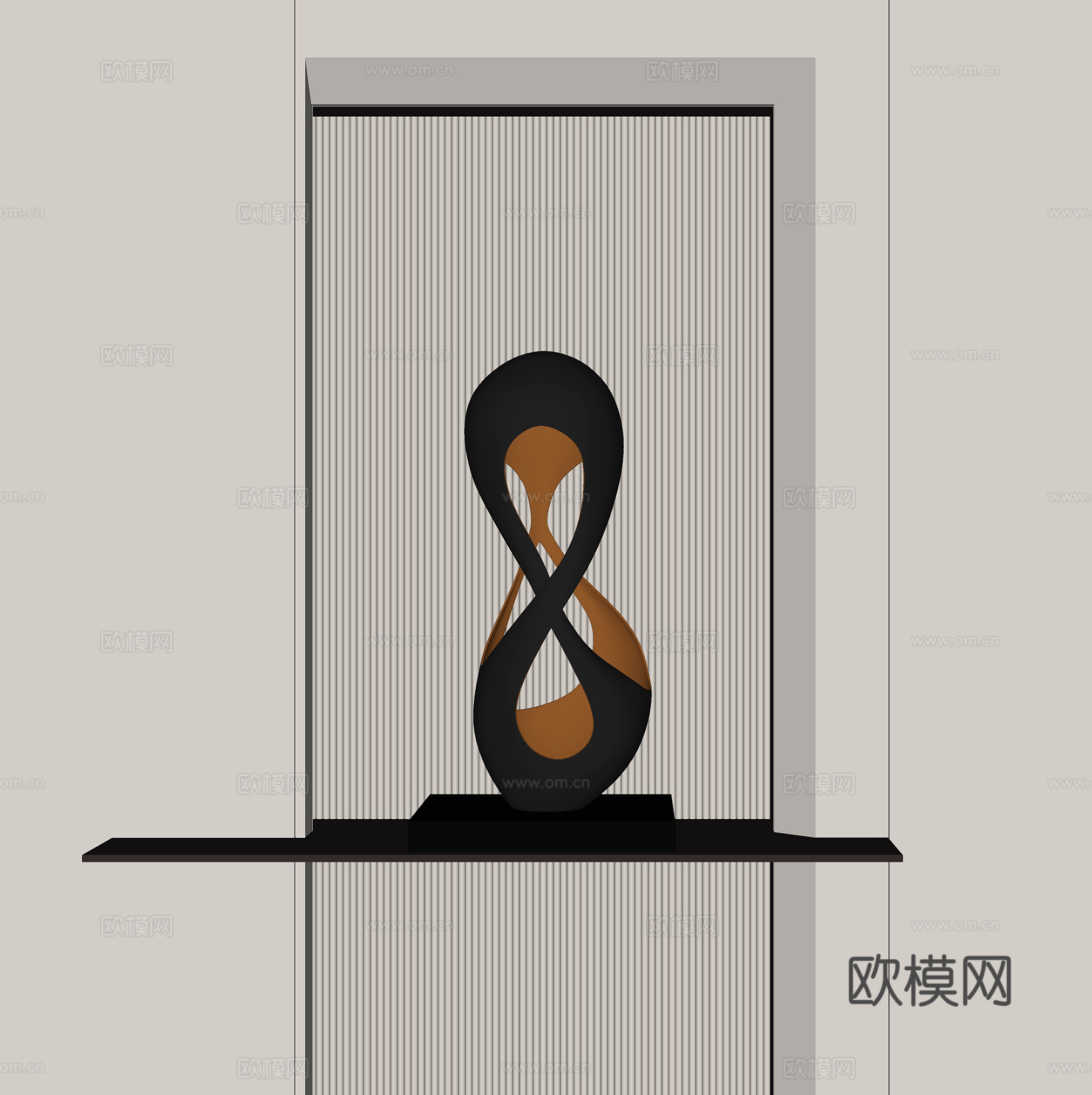 现代抽象金属雕塑su模型