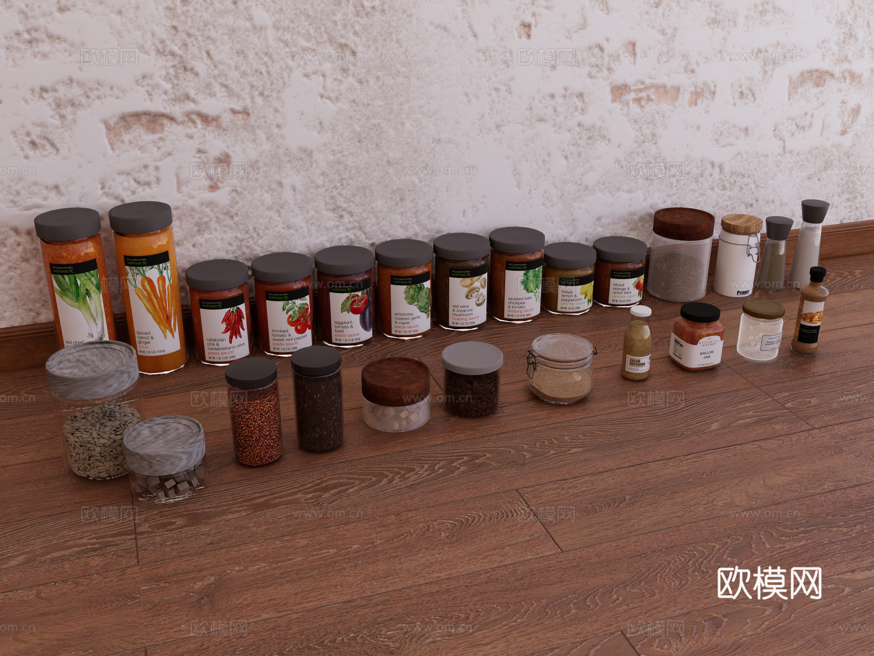 厨房摆件 厨房用品 调味料 调味品su模型