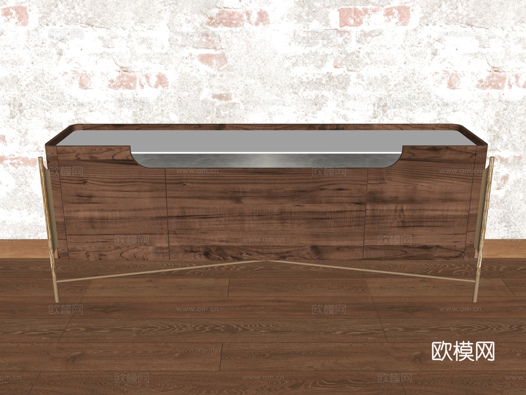 落地电视柜 装饰电视柜su模型