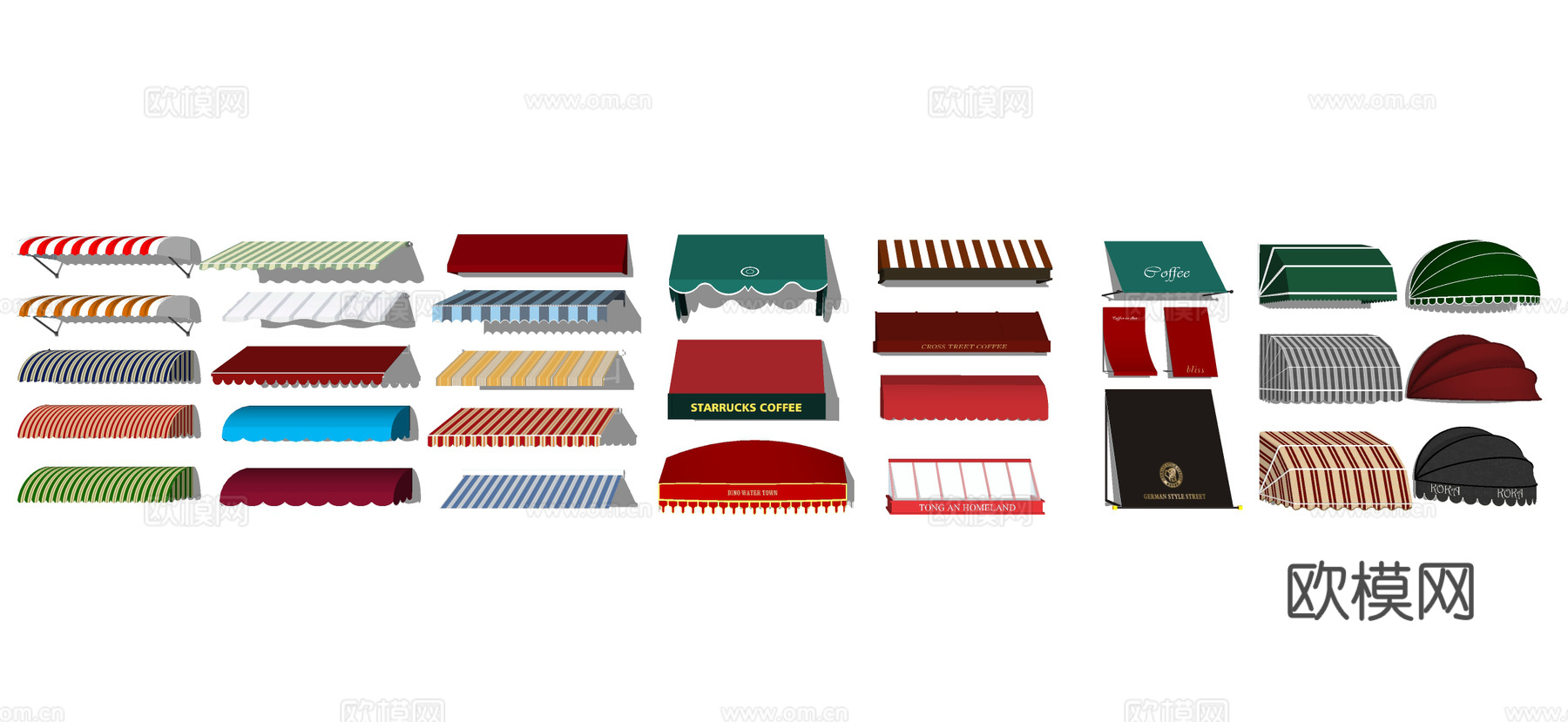 现代雨棚 遮阳棚 棚子su模型