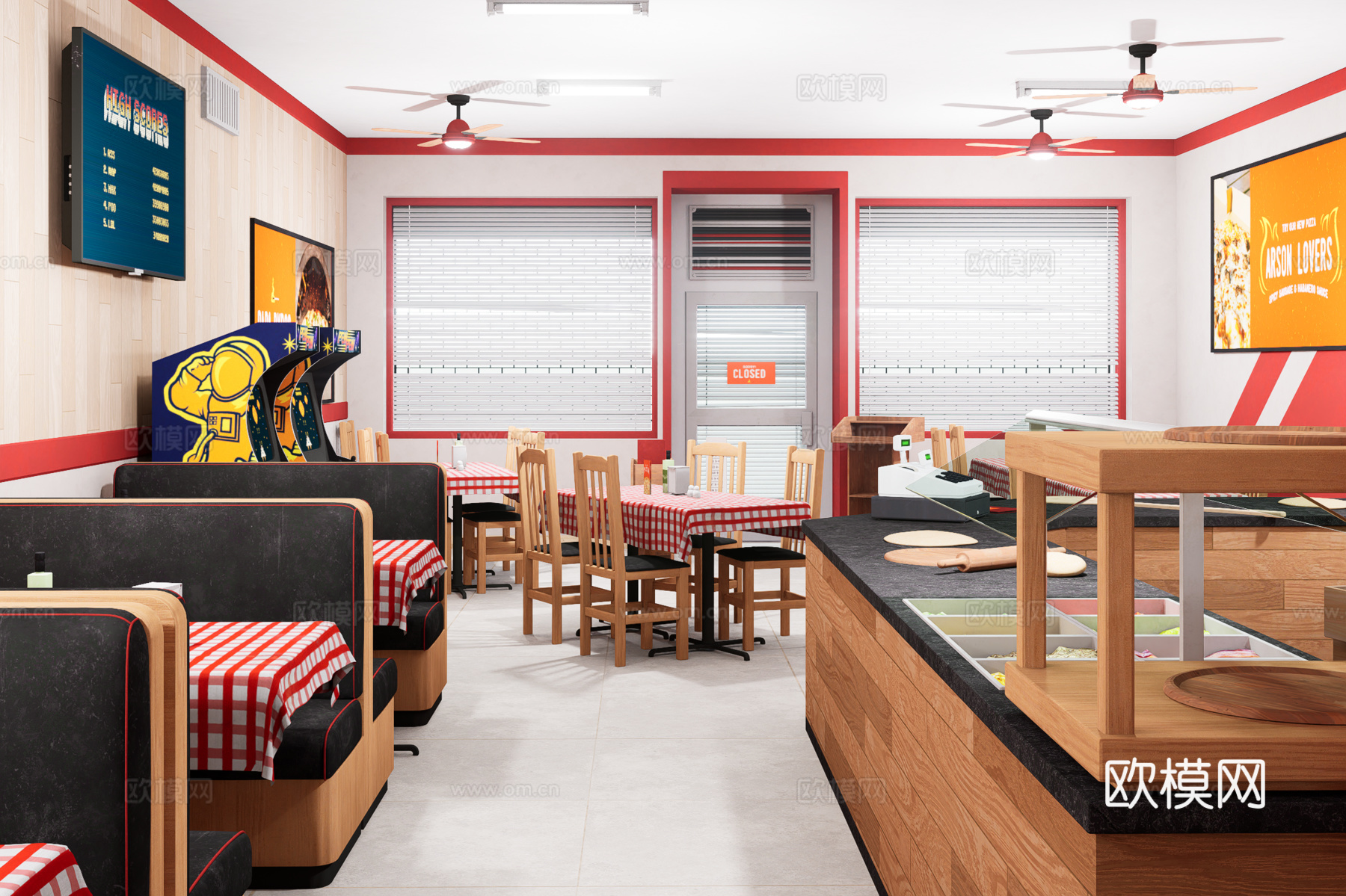 餐厅3d模型下载（渲染图3）