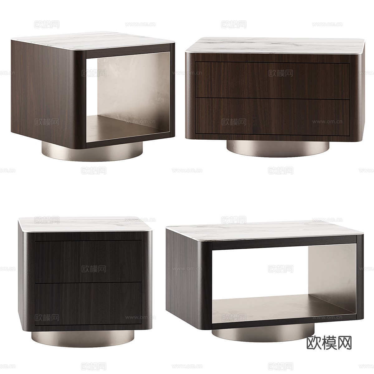 现代意式轻奢 MILTON Minotti 床头柜3d模型