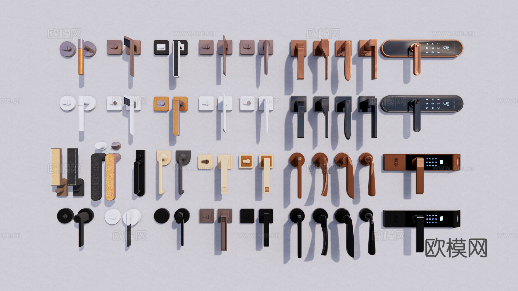 现代门把手 密码锁su模型