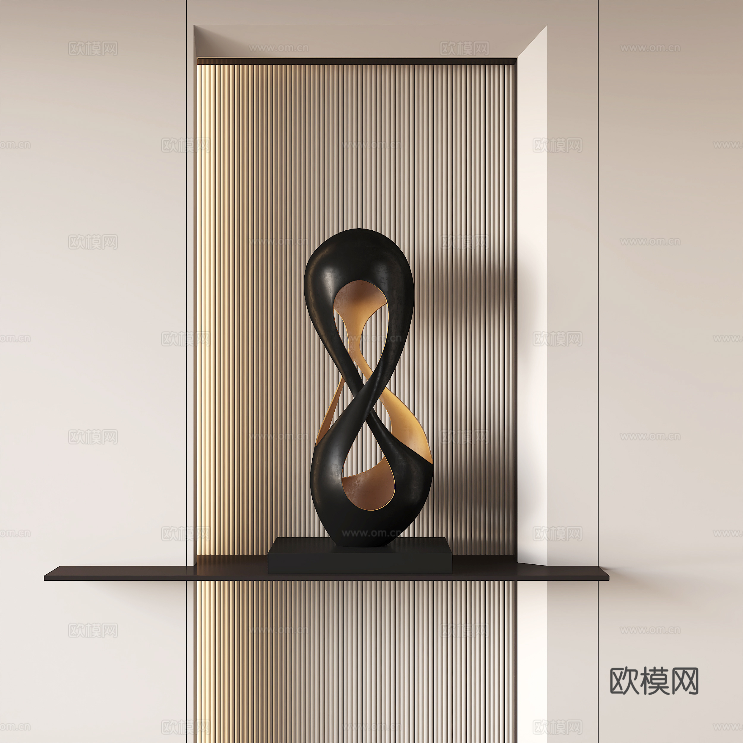 现代抽象金属雕塑su模型