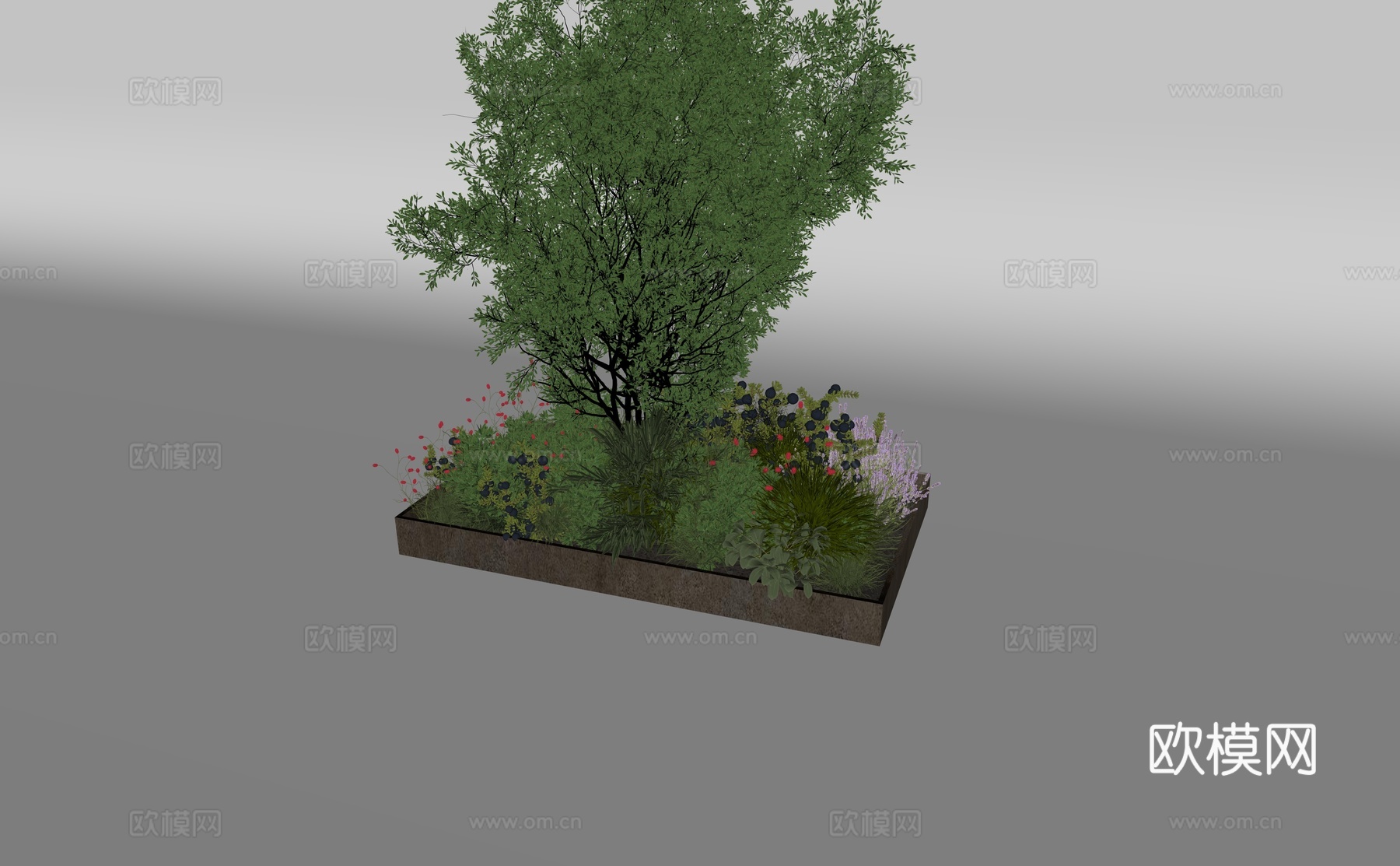 植物 绿植墙 竹子 景观树su模型下载（渲染图2）