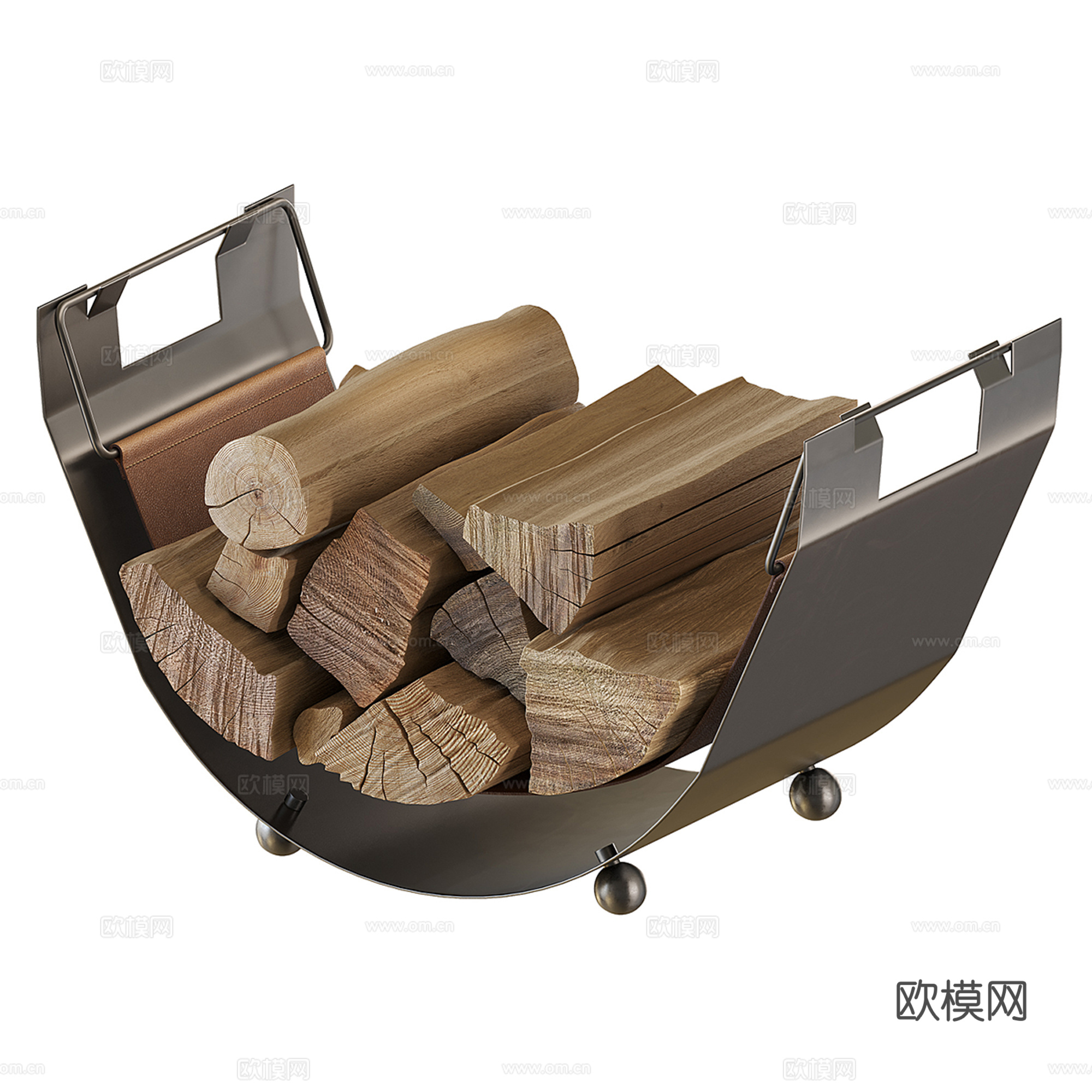 现代柴火壁炉摆件su模型