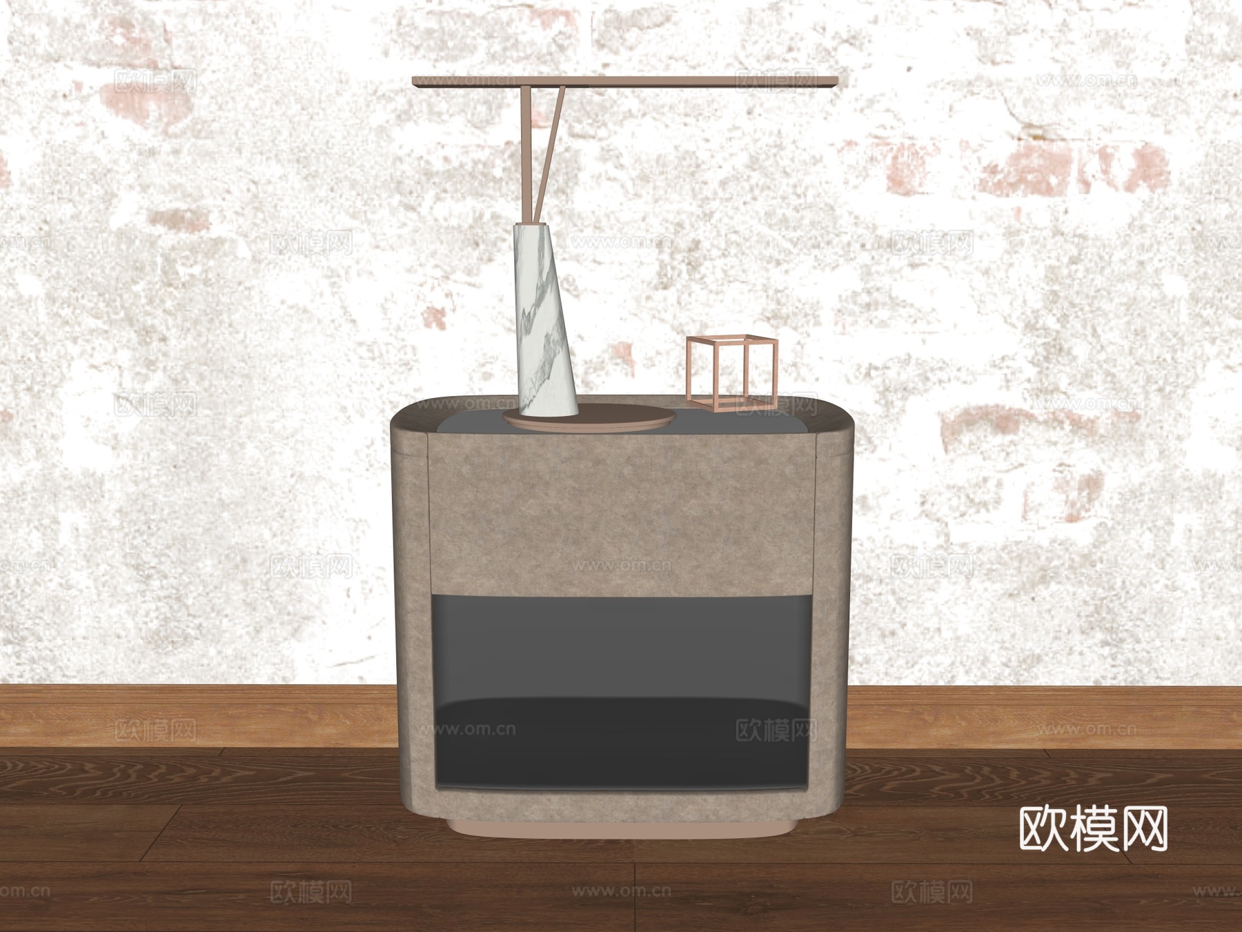 床头柜 装饰柜 储物柜su模型下载（渲染图2）