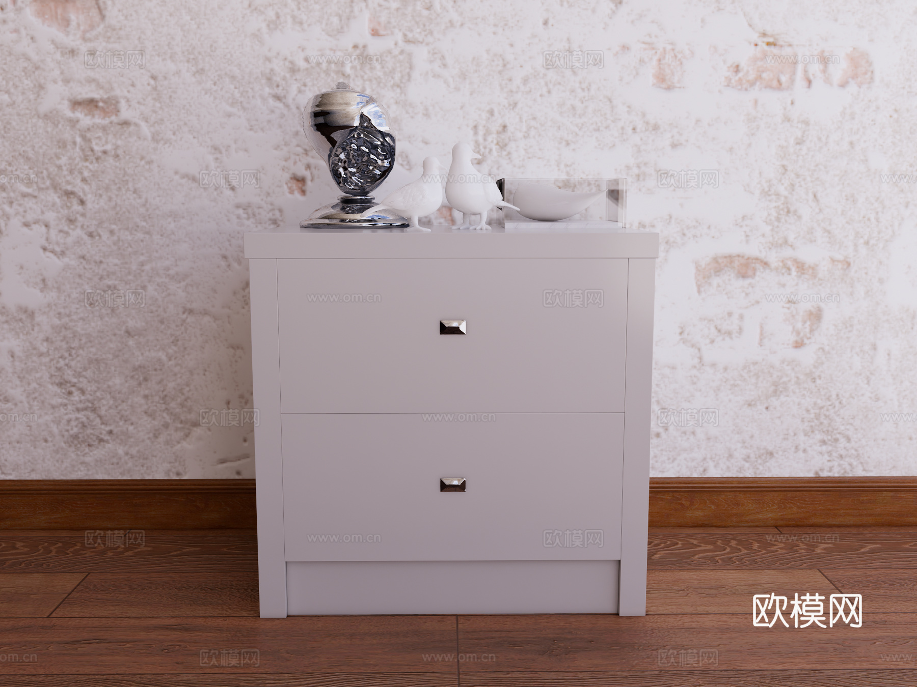 床头柜 装饰柜 储物柜su模型下载（渲染图1）