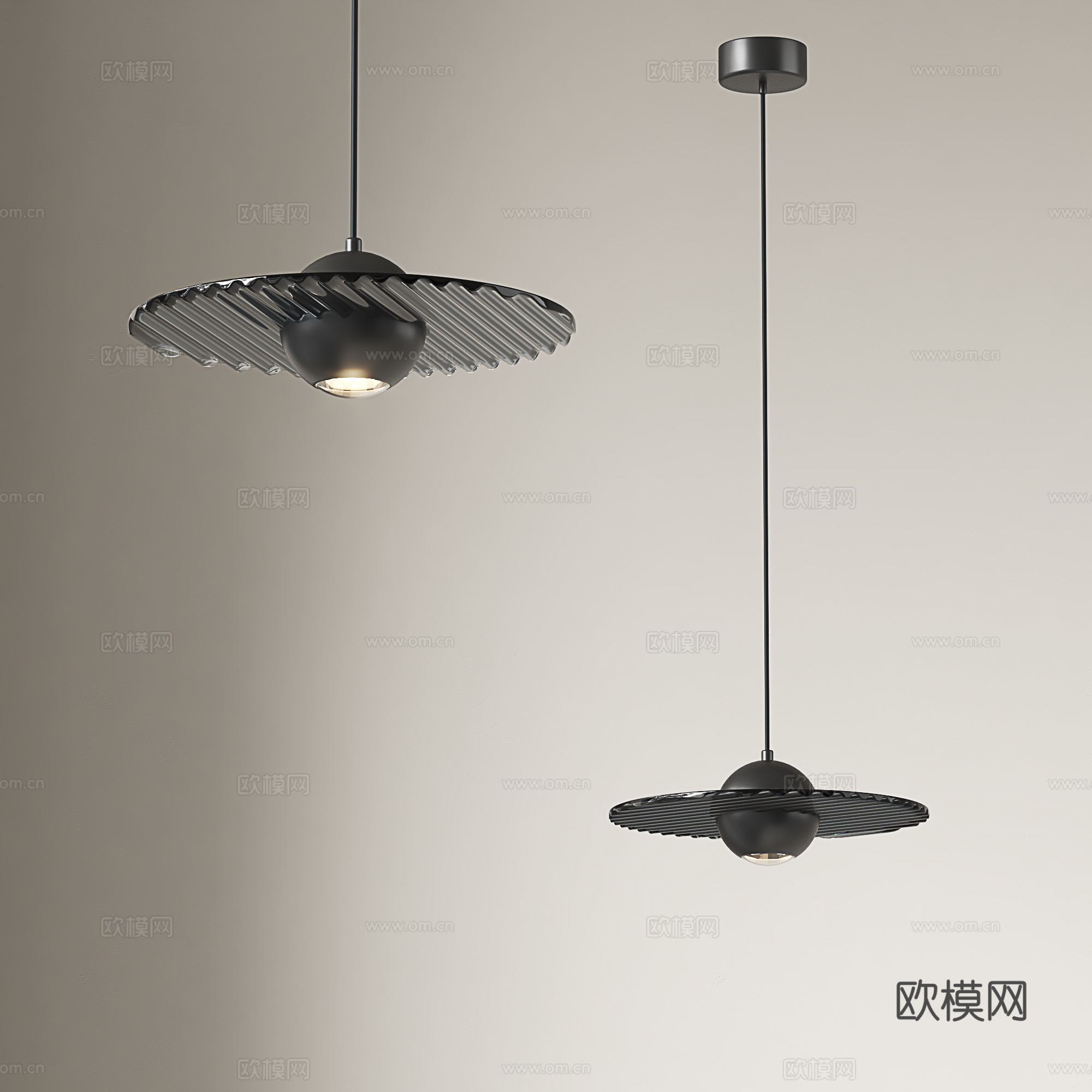 意式吊灯 床头吊灯 北欧吊灯 餐厅吧台吊灯 飞碟吊灯su模型下载（渲染图1）