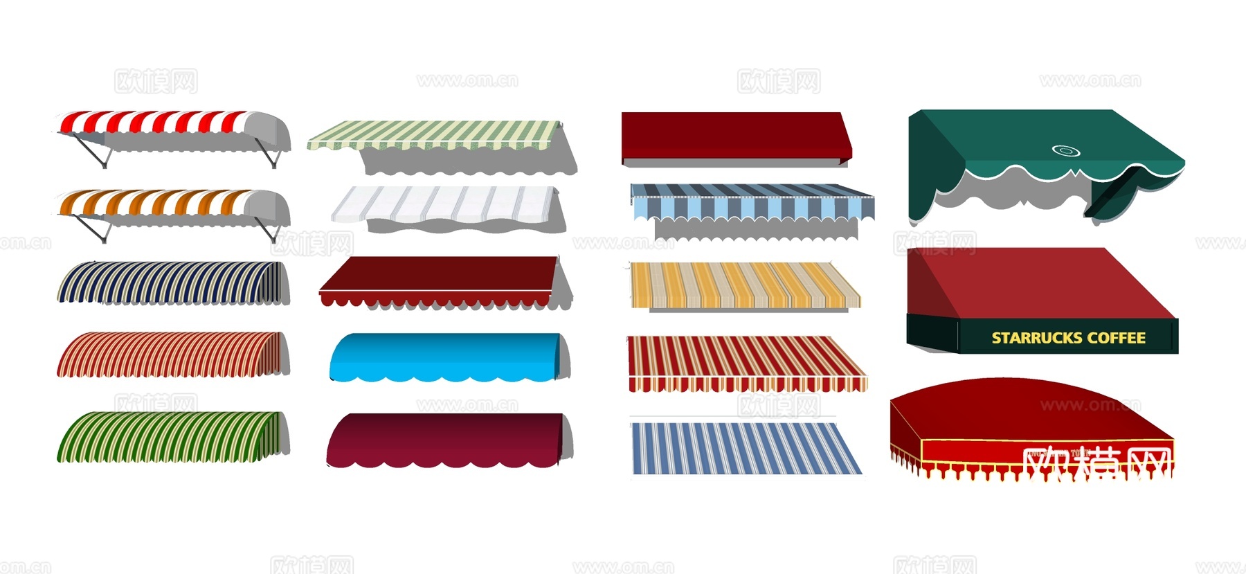 现代雨棚 遮阳棚 棚子su模型