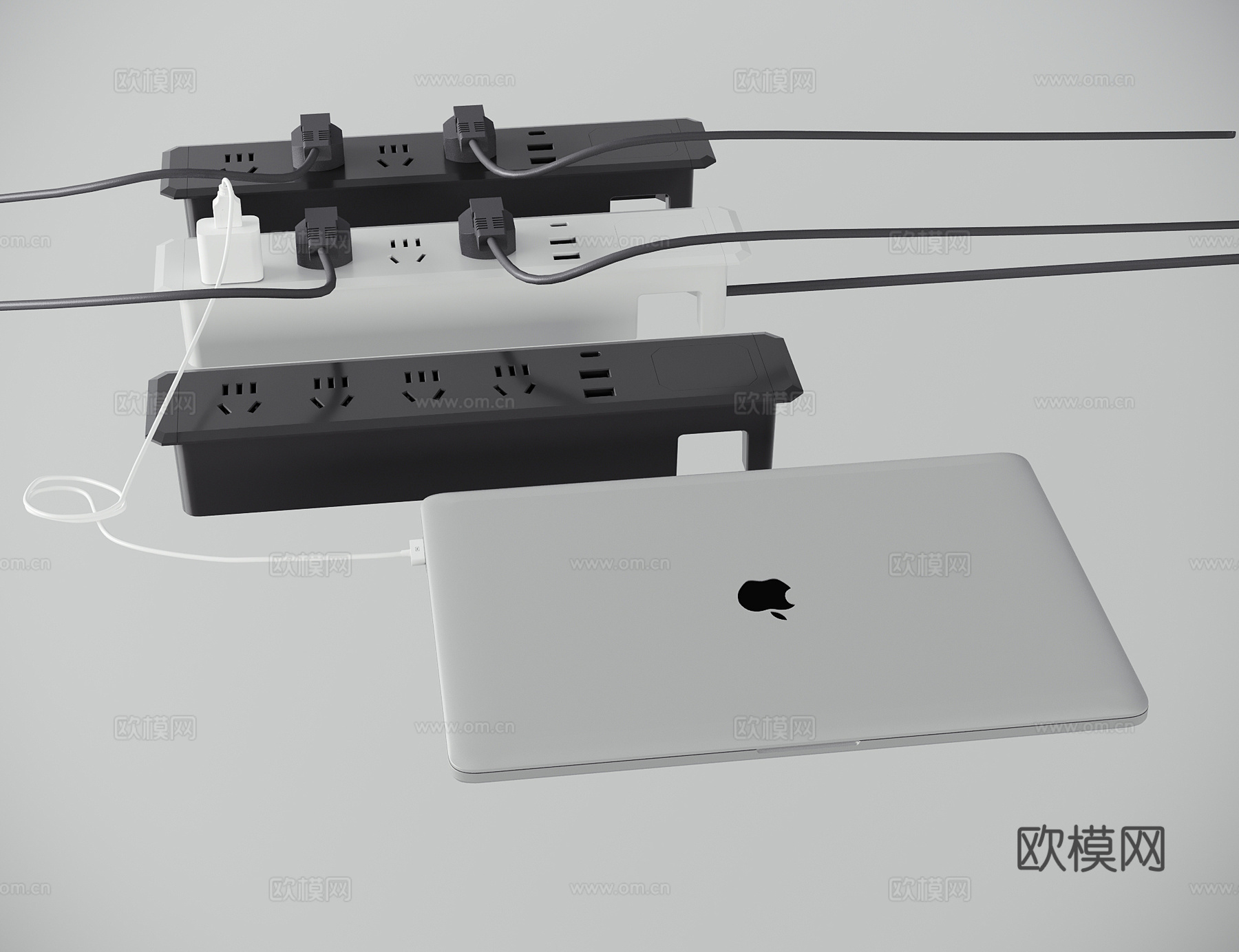 电脑 插座3d模型