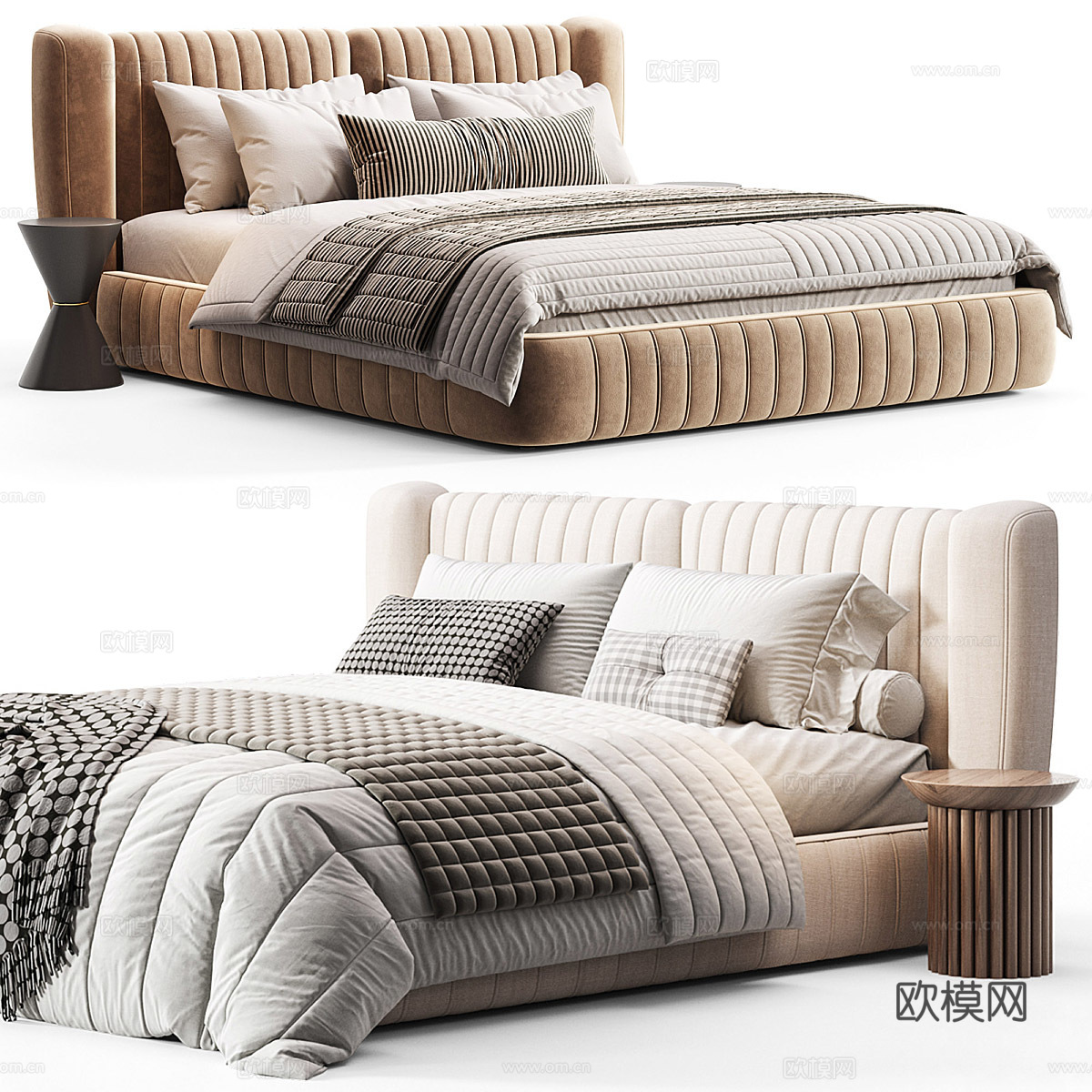 双人床3d模型下载