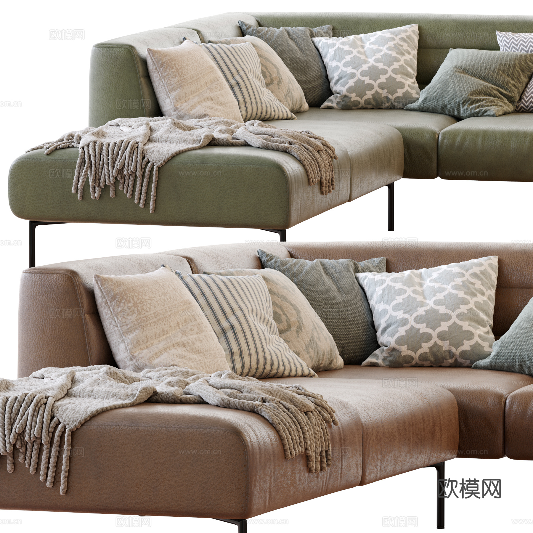 现代意式皮革 BOTERO Zanotta 沙发3d模型