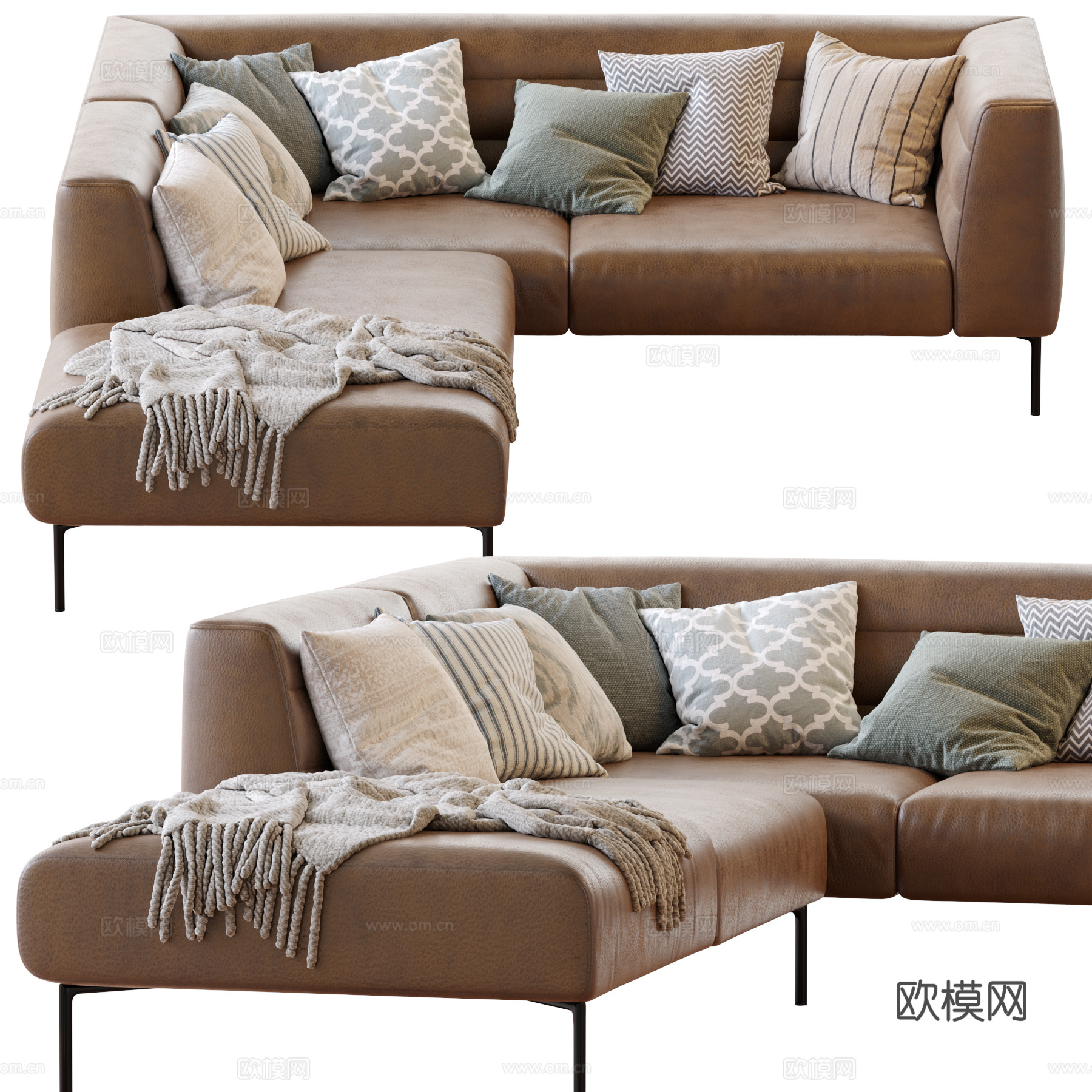 现代意式皮革 BOTERO Zanotta 沙发3d模型