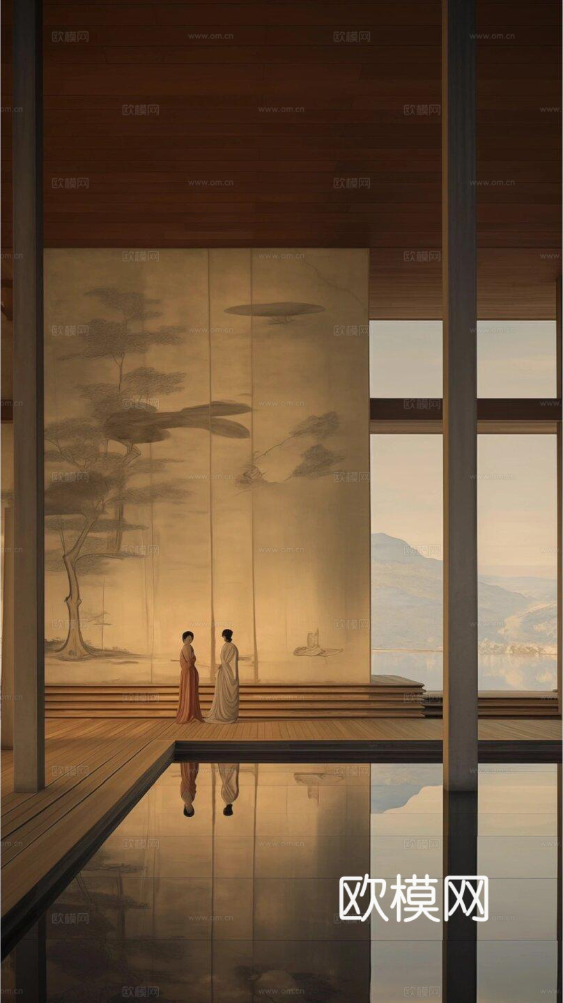 新中式宋氏美学壁画装饰画贴图