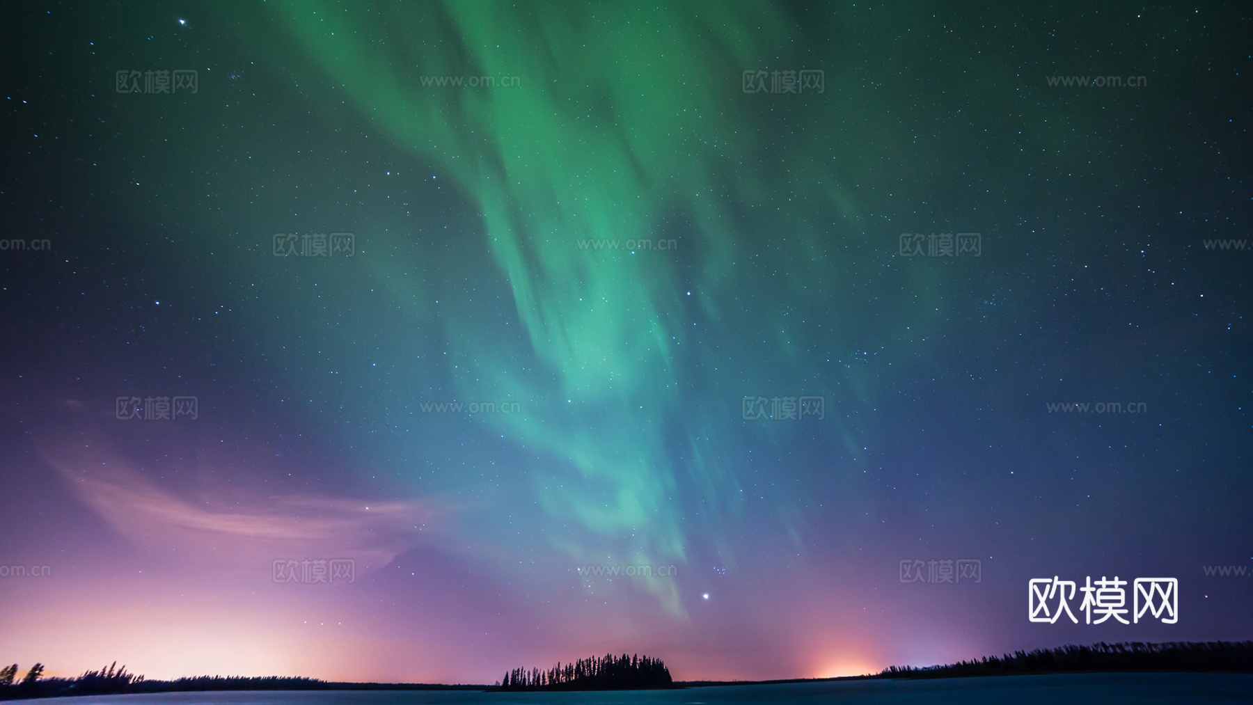 北极光星空夜晚风景