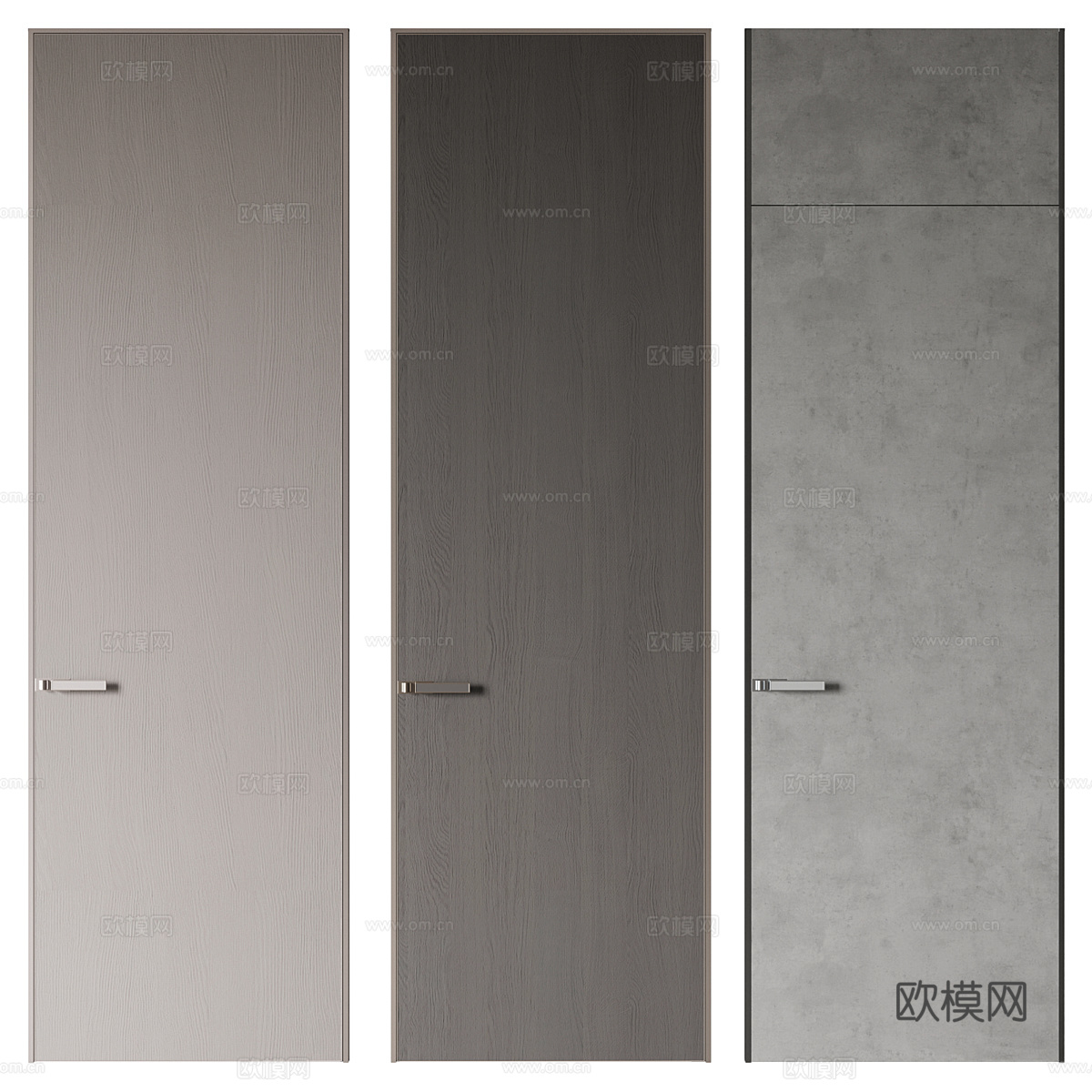现代意式极简窄边框门3d模型