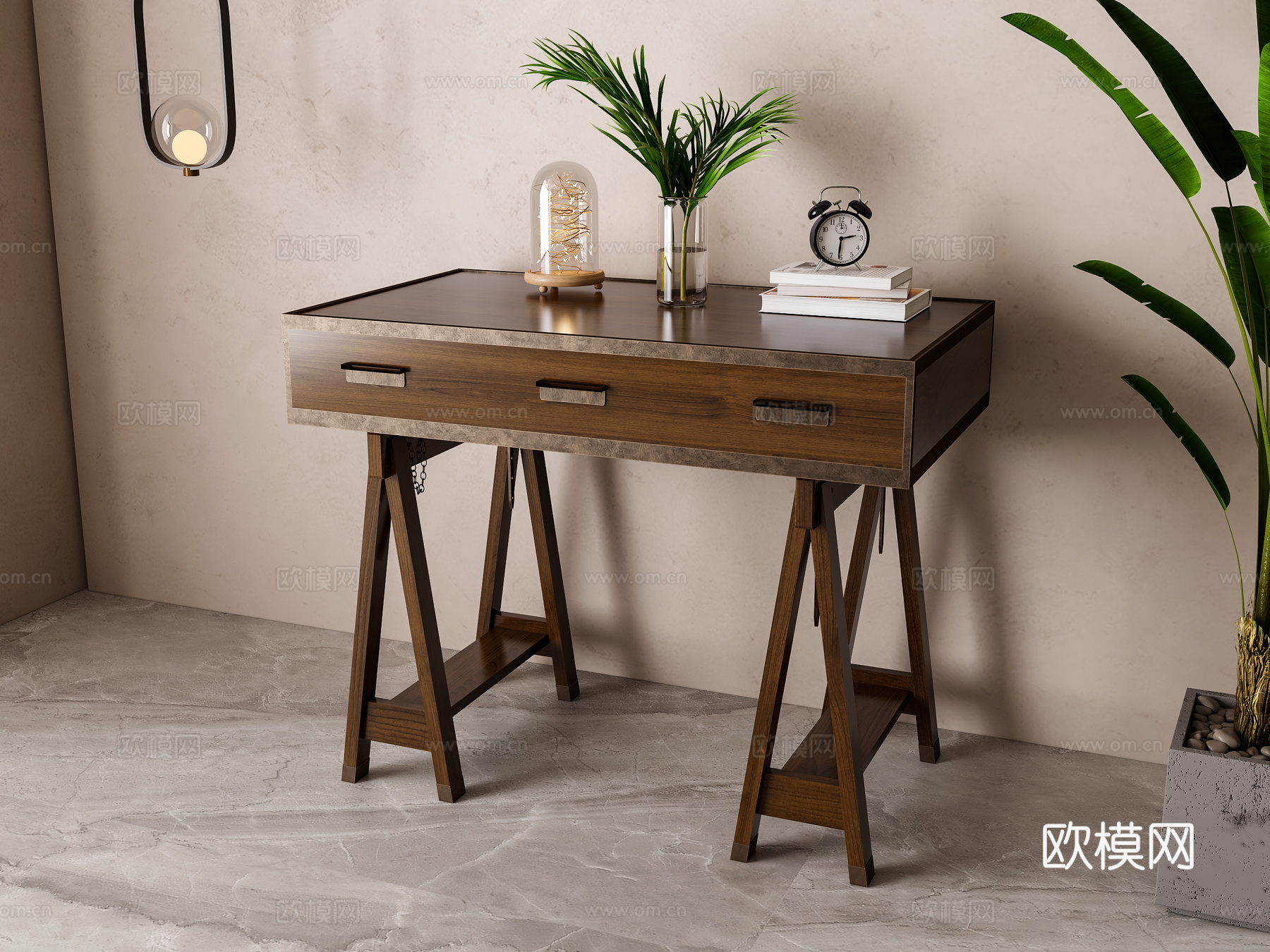 北欧梳妆台3d模型