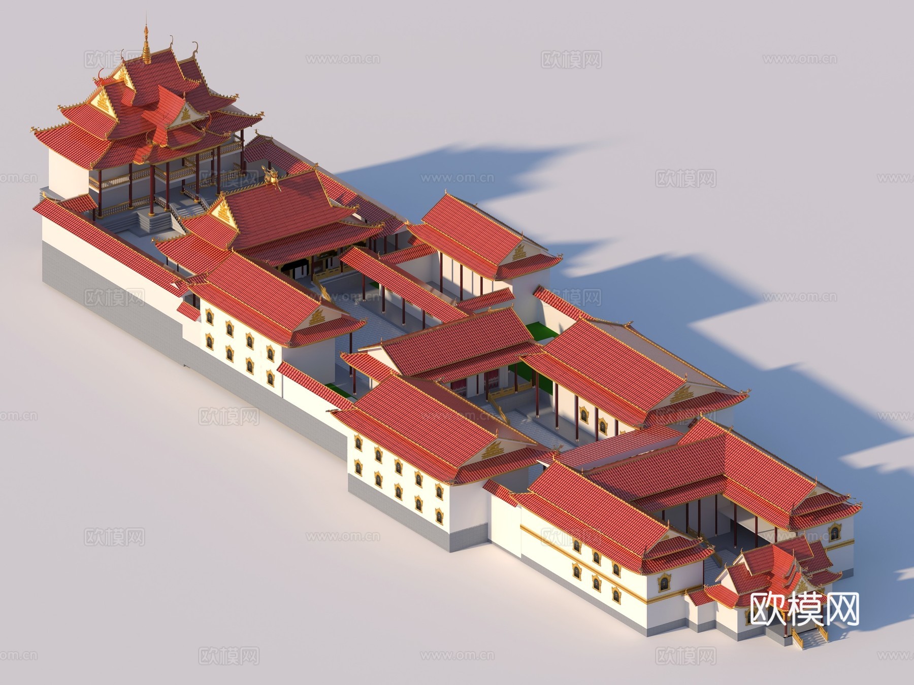 禅意复古佛寺3d模型