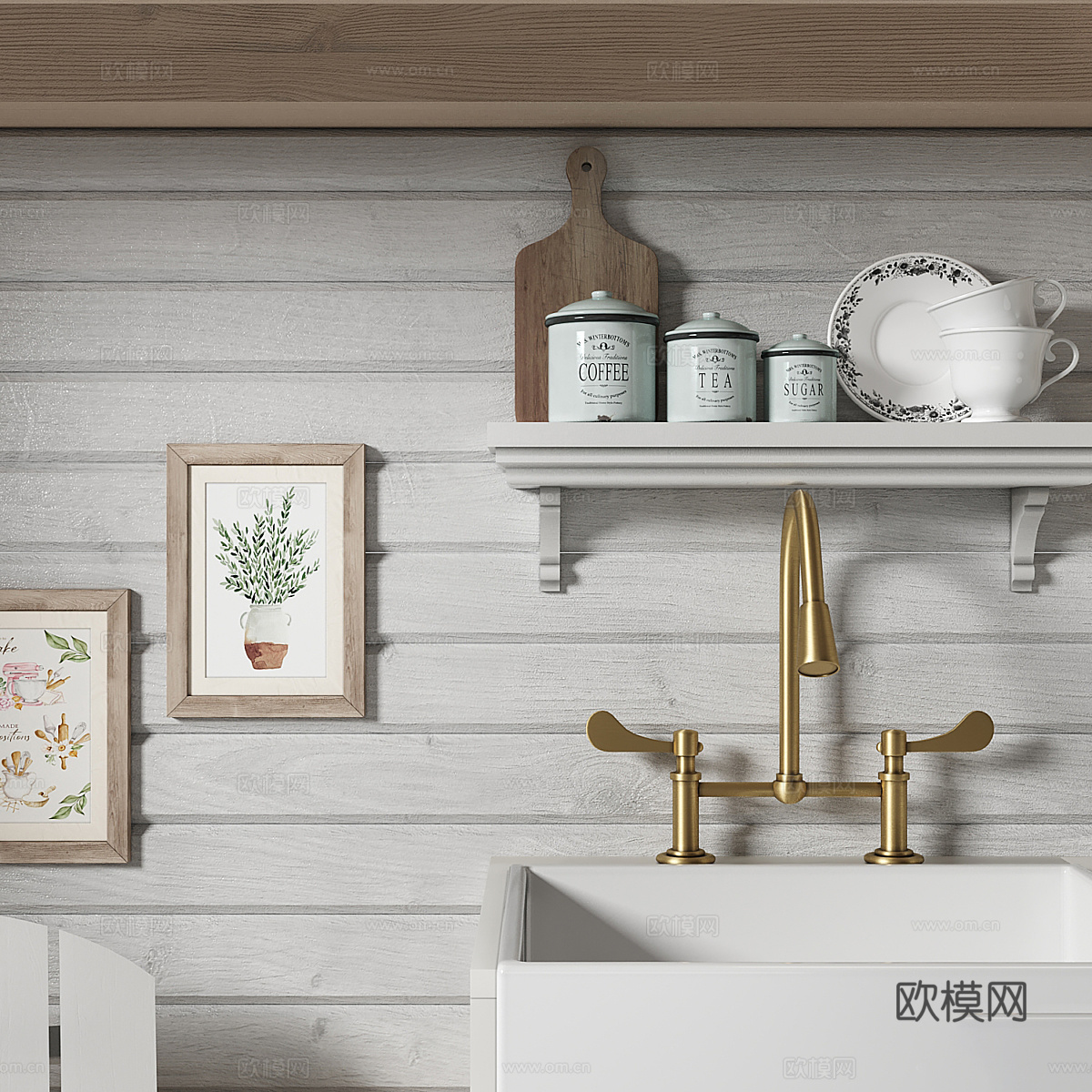 现代 Pottery Barn 儿童游乐厨房3d模型