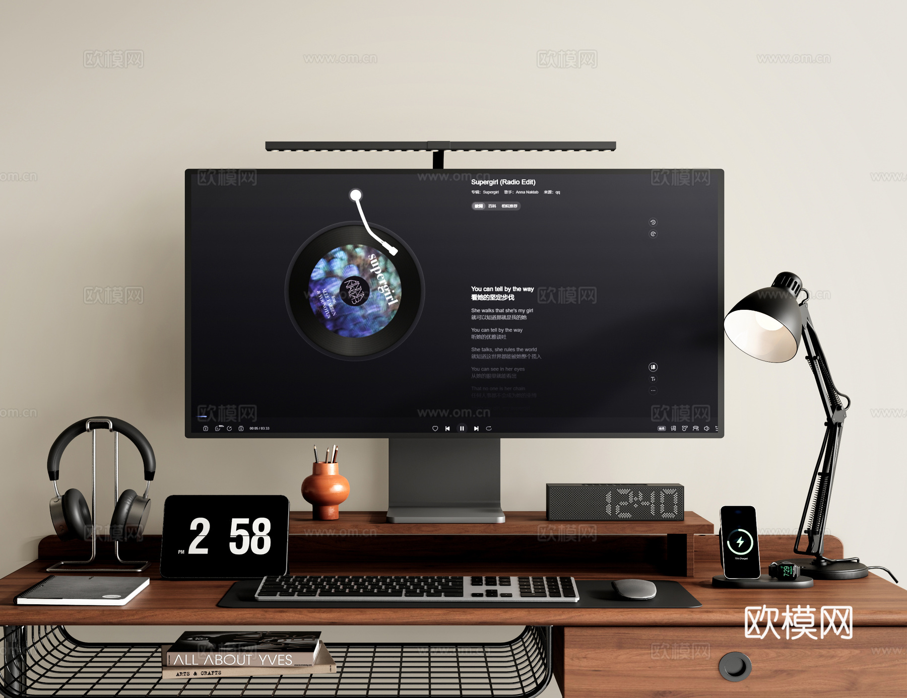 电脑 台式电脑 显示器 数码组合su模型下载（渲染图1）