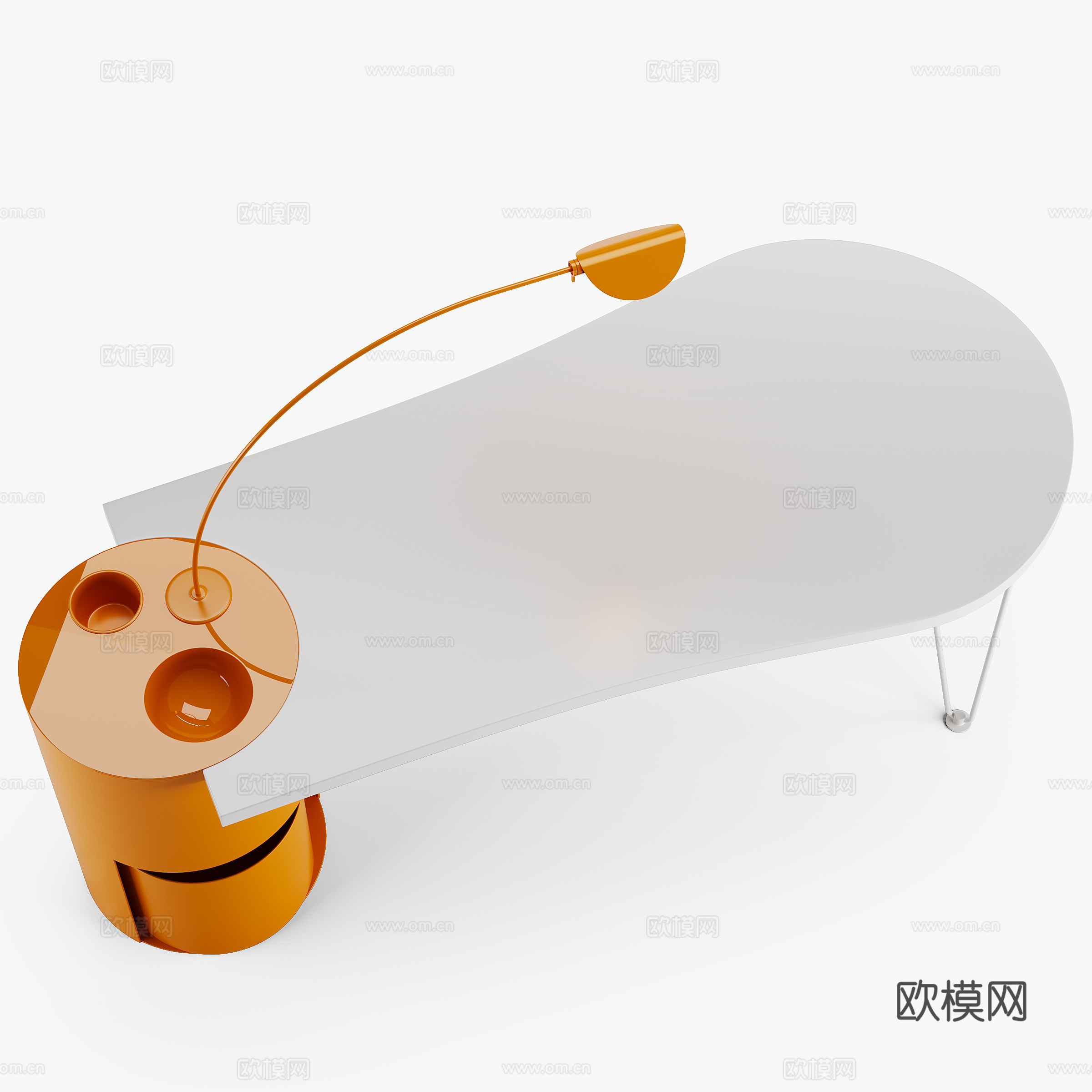 现代意式 Zalf BOOG 书桌3d模型