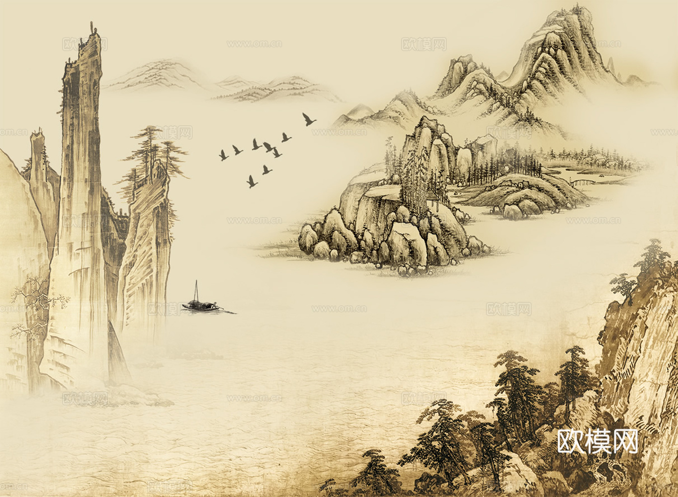 中式国画装饰挂画
