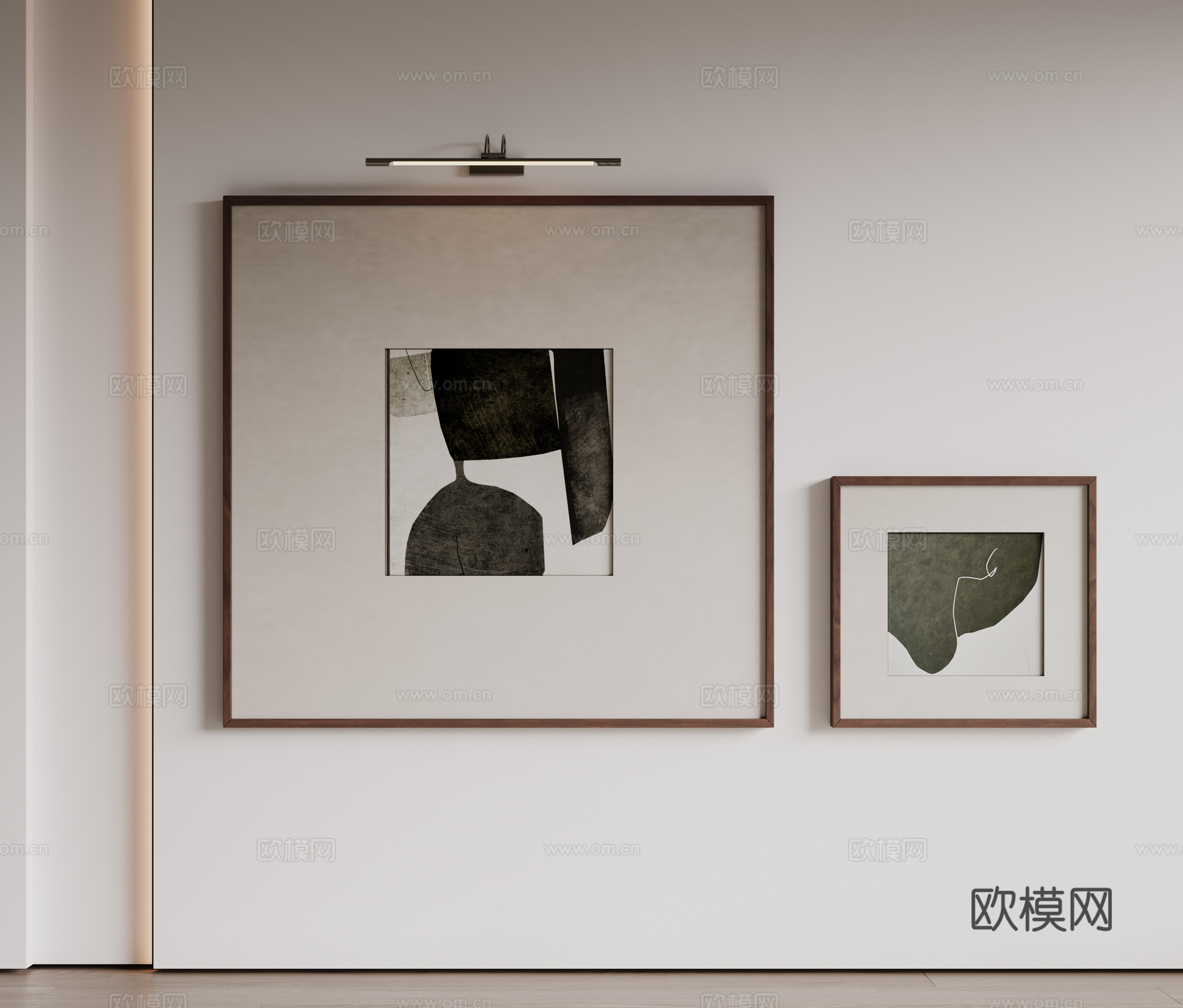 现代极简装饰画 侘寂中古风挂画 奶油风装饰画 意式挂画 黑白3d模型