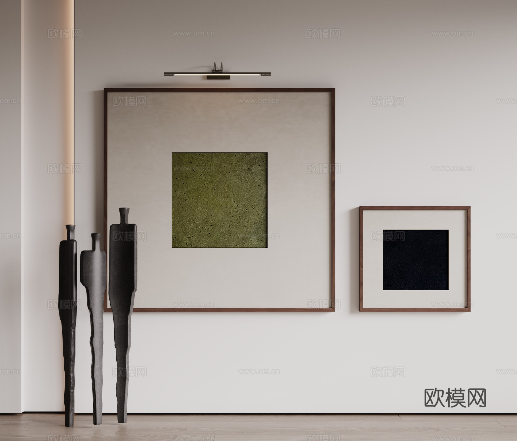 现代极简装饰画 侘寂中古风挂画 奶油风装饰画 意式挂画 黑白3d模型