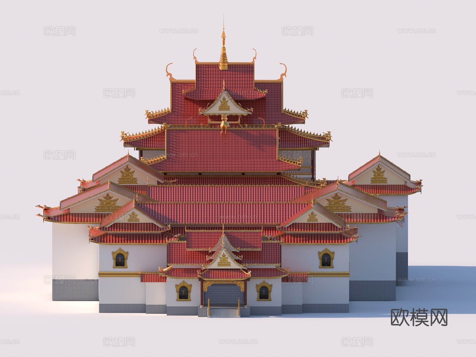 禅意复古佛寺3d模型