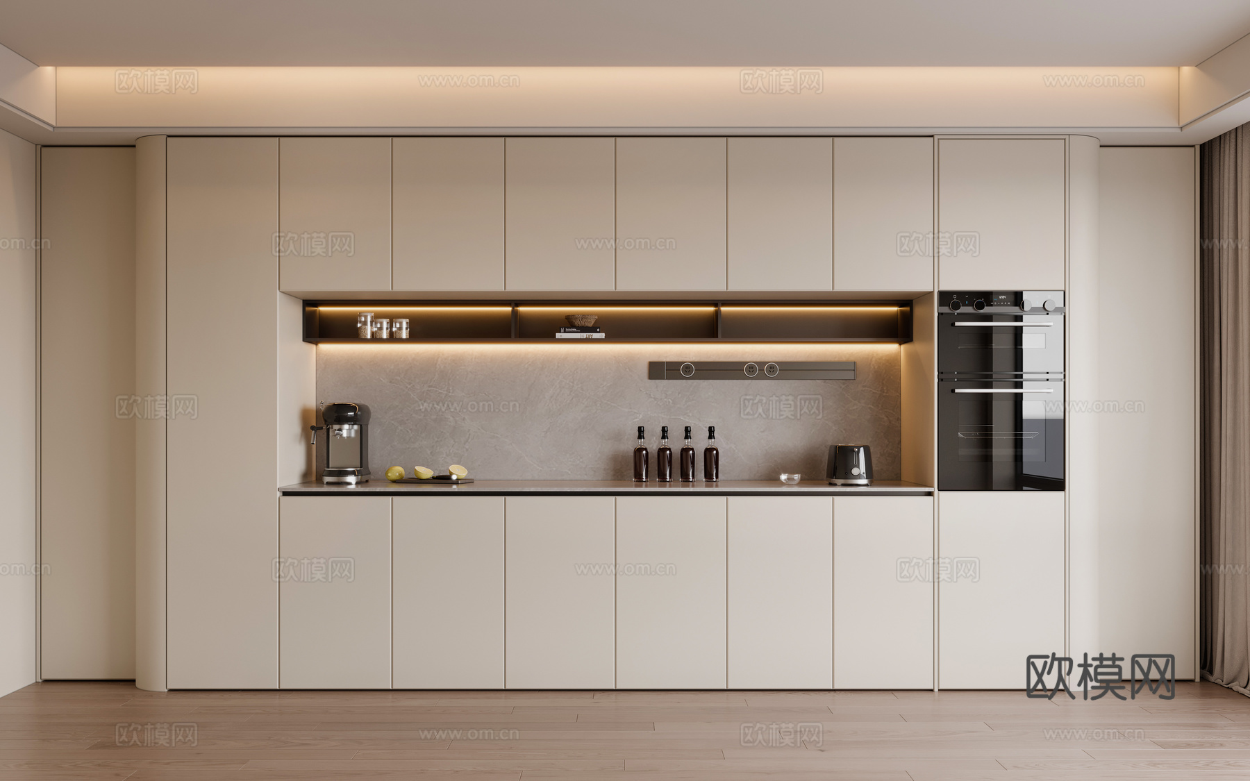 现代餐边柜3d模型下载