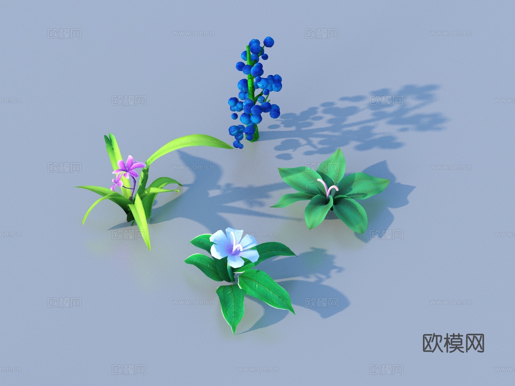 卡通 植物 灌木 花草3d模型