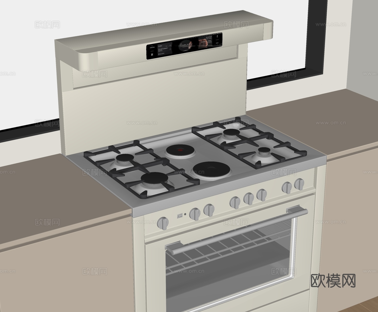现代燃气灶 灶台 烤箱灶台 多眼燃气灶 集成灶su模型