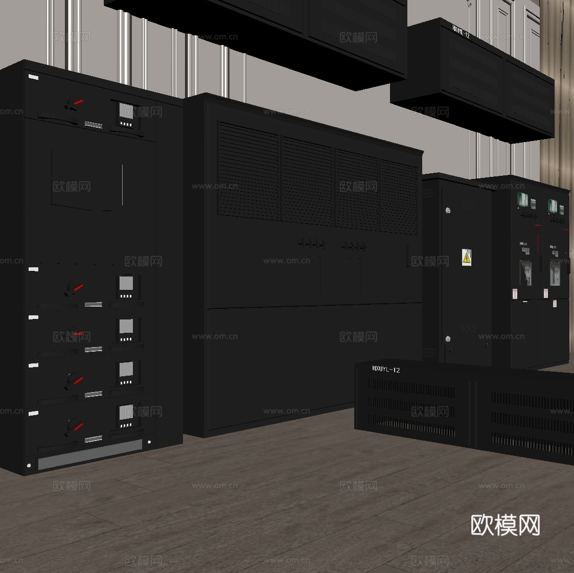 工业设备 机房电箱 电柜 配电室su模型